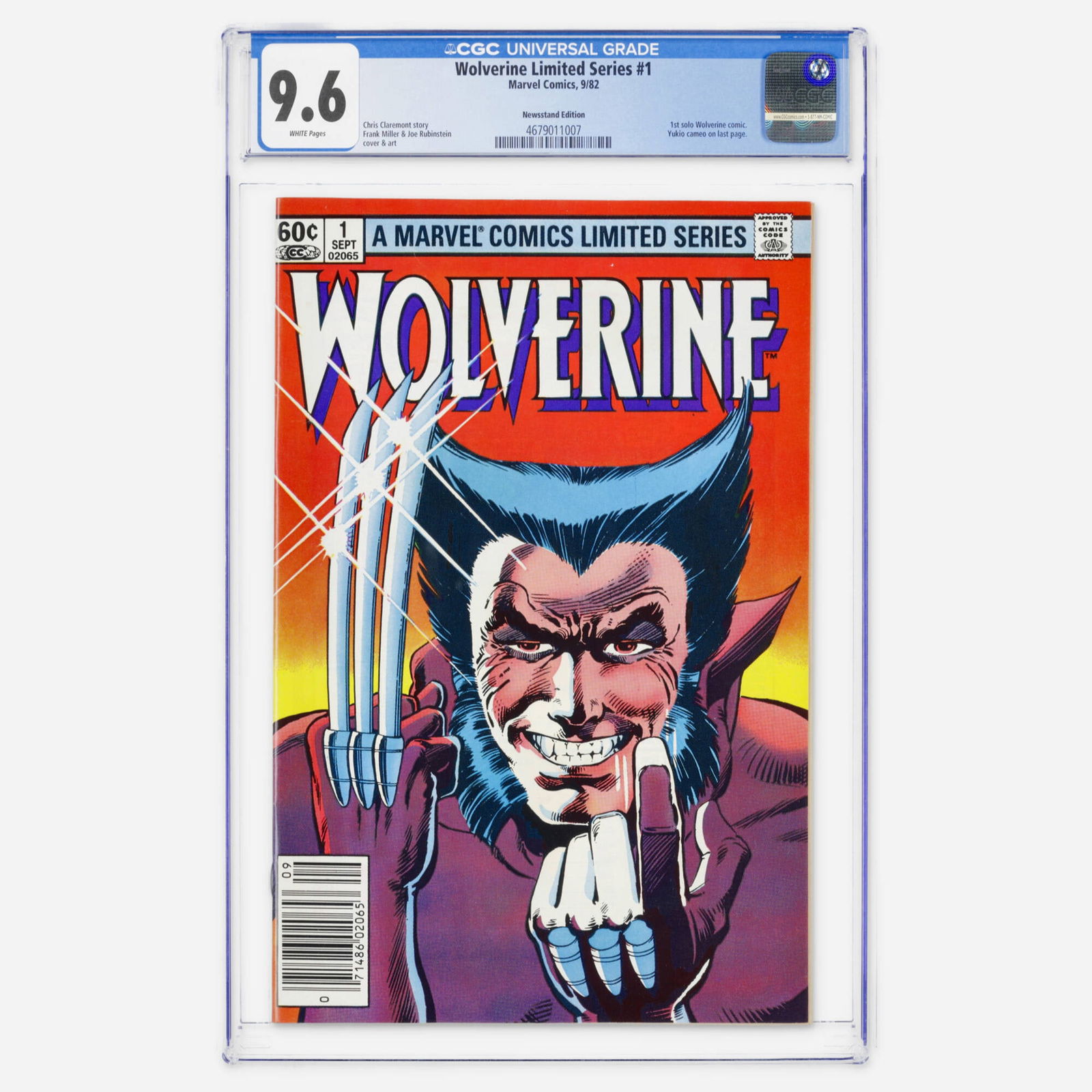 Marvel Comics Wolverine Limited Series #1 CGC 9.6 Newsstand (1 of 2)