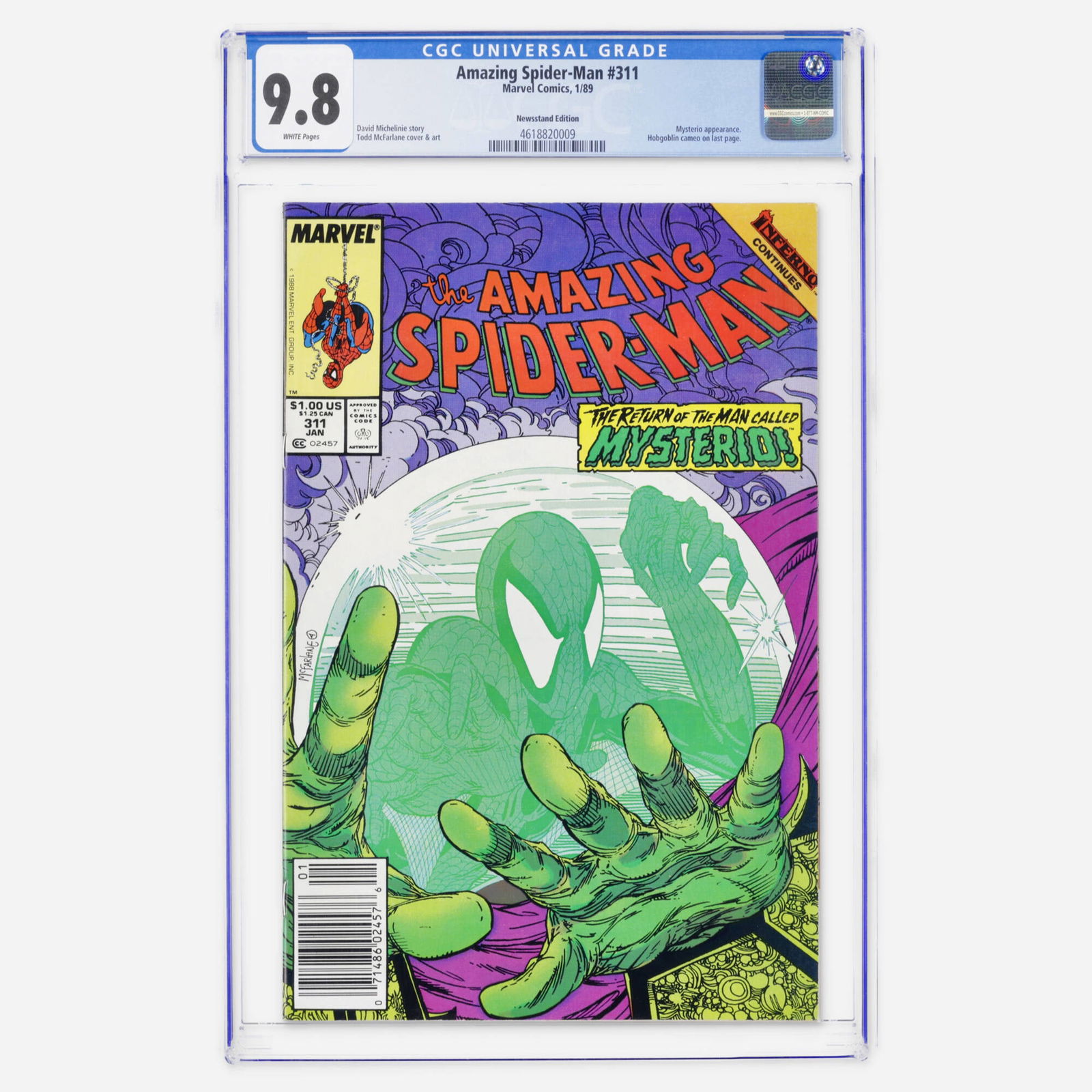 Marvel Comics Amazing Spider-Man #311 CGC 9.8 Newsstand (1 of 2)