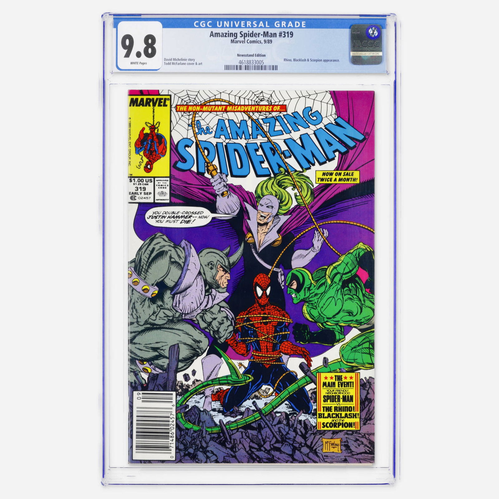 Marvel Comics Amazing Spider-Man #319 CGC 9.8 Newsstand (1 of 2)