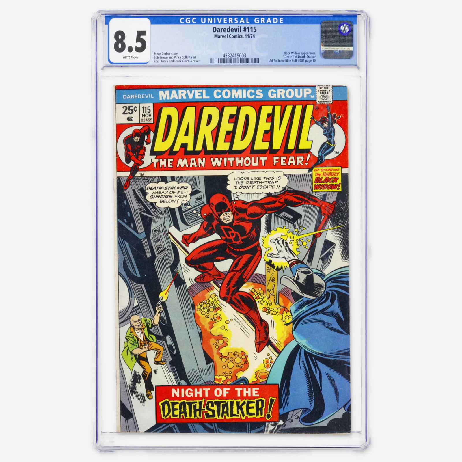 Marvel Comics Daredevil #115 CGC 8.5 (1 of 2)