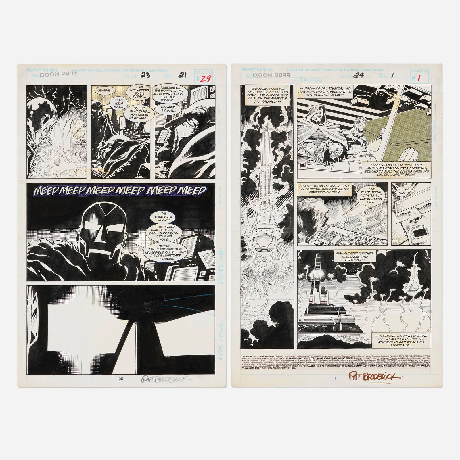 Pat Broderick and John Nyberg, Group of 2 Doom 2099 Story Pages Original Art (Marvel Comics, 1993) (1 of 1)