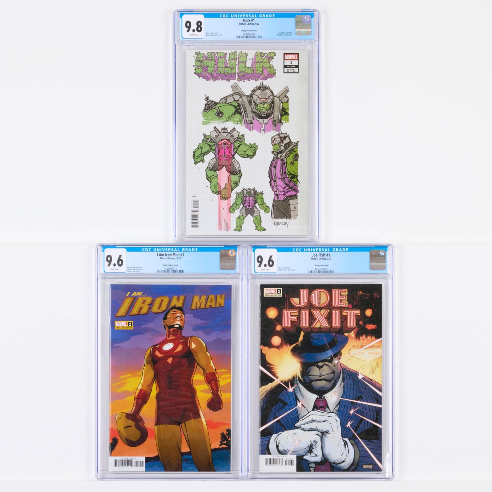 3 Marvel Comics #1 Variant CGC Group: 3 Marvel Comics #1 Variant CGC Group USA, 21st Century Marvel Comics Hulk #1 CGC 9.8 Ottley Variant (1/22) CGC#: 3989144004Population: 71 in 9.8, 0 higher view cgc certificationPage Quality: