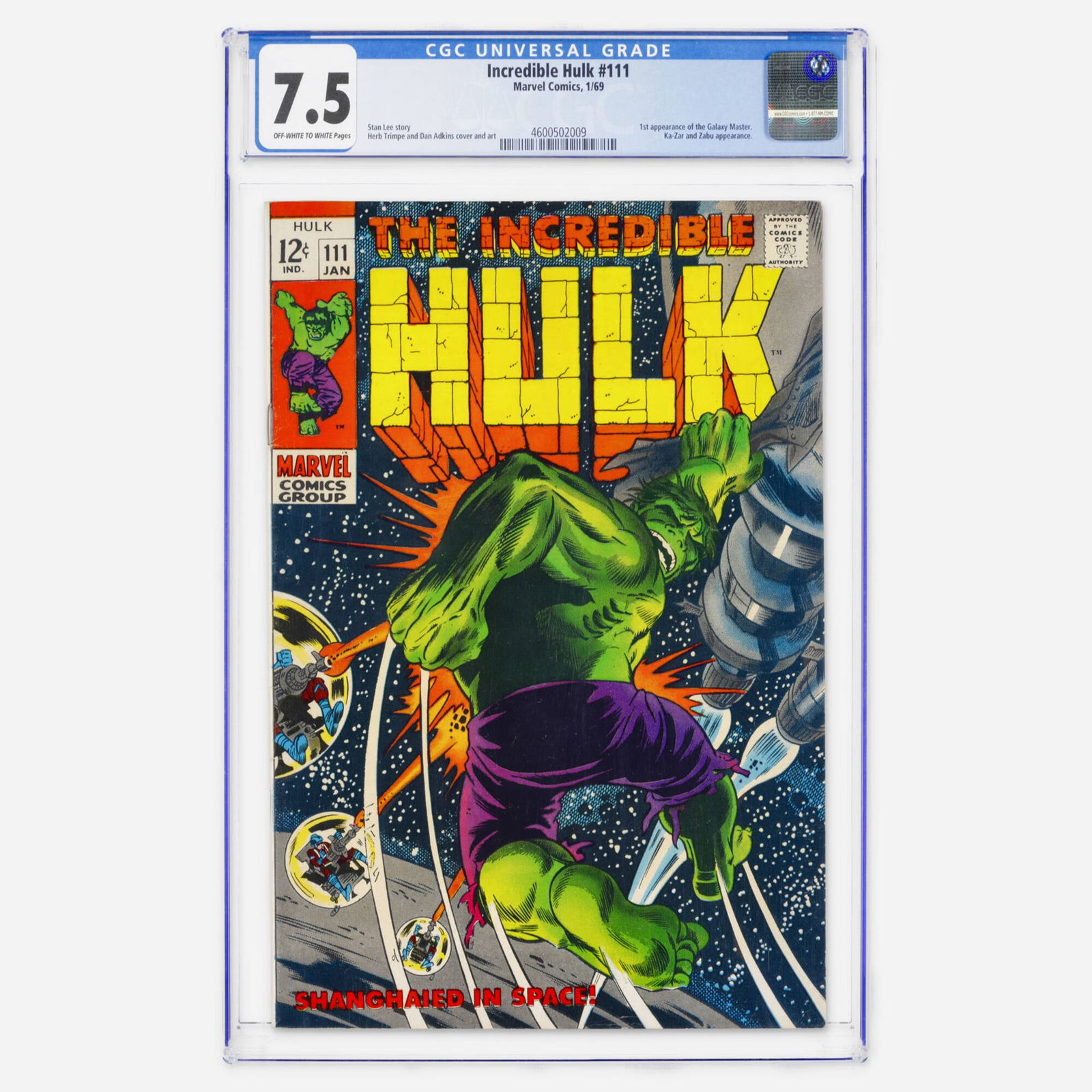 Marvel Comics Incredible Hulk #111 CGC 7.5 (1 of 2)