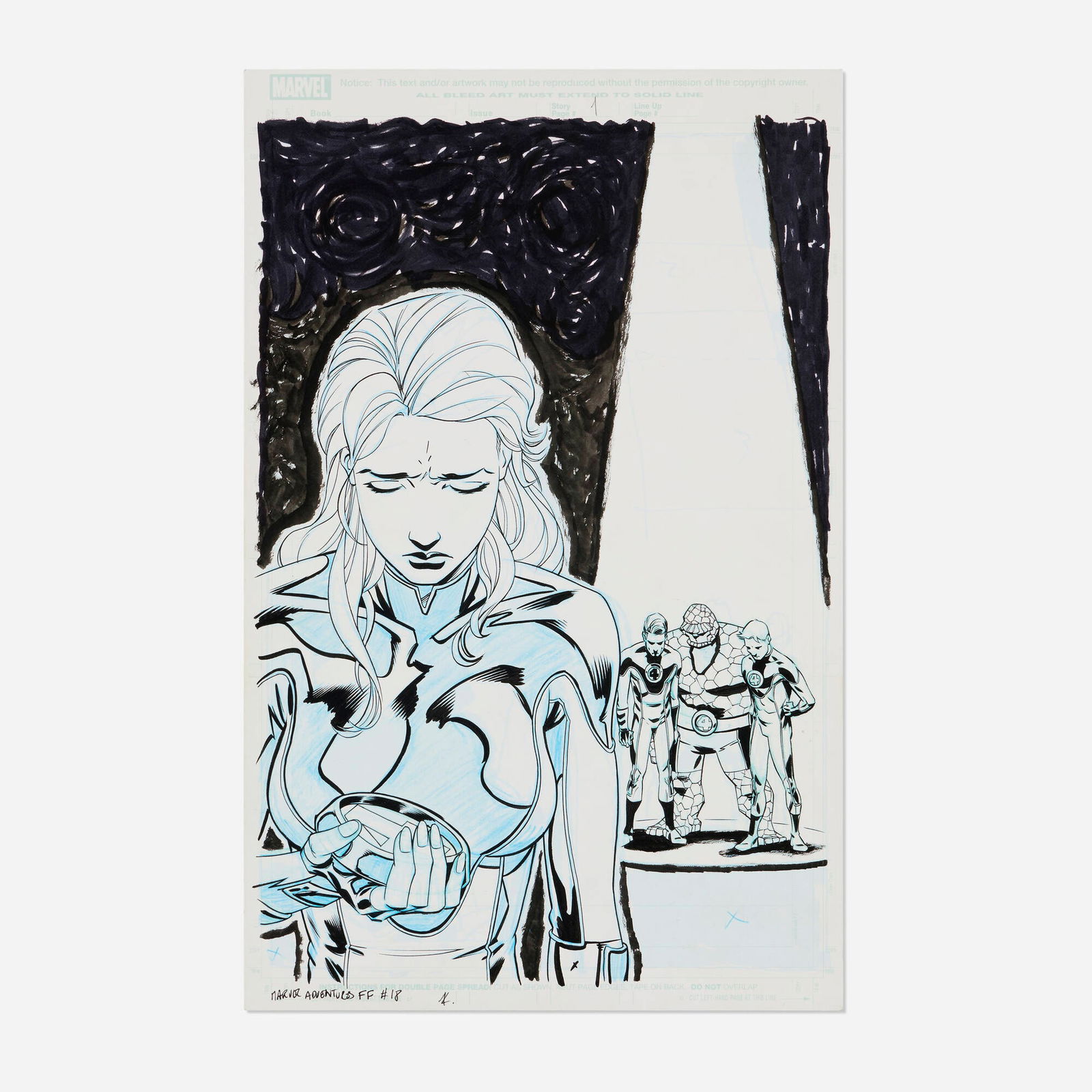 Kano and Alvaro Lopez, Marvel Adventures: Fantastic Four #18 Story Page 1 Original Art: Kano and Alvaro Lopez Marvel Adventures: Fantastic Four #18 Story Page 1 Original Art (Marvel Comics, 2007) pencil and ink on Bristol board 17.25 h x 11 w in (44 x 28 cm) Condition Notes: Art is