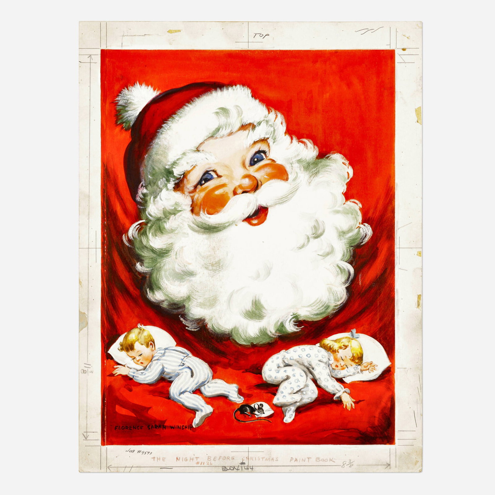 Florence Sarah Winship, The Night Before Christmas Paintbook (Whitman): Florence Sarah Winship The Night Before Christmas Paintbook (Whitman) 12.75 h x 16.75 w in (32 x 43 cm) Condition Notes: Art is in overall good condition This work