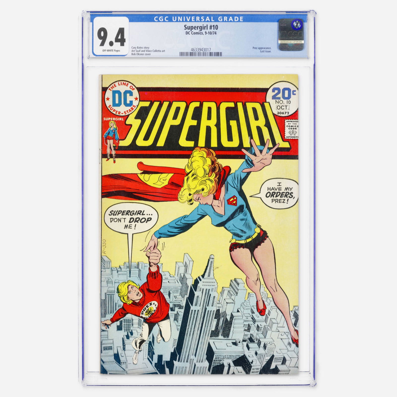DC Comics Supergirl #10 CGC 9.4 (1 of 2)