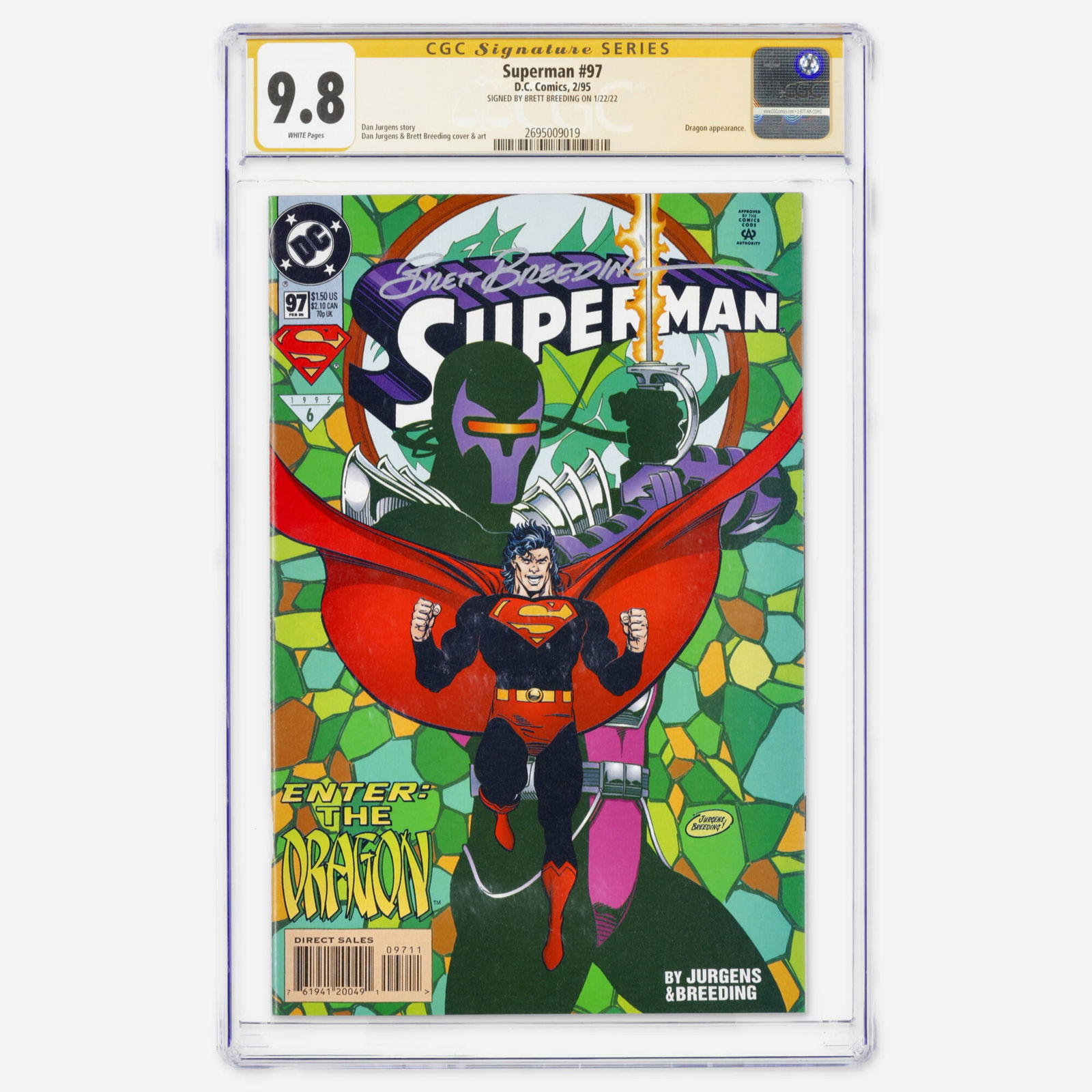 DC Comics Superman #97 CGC 9.8 Signature Series Brett Breeding (1 of 2)