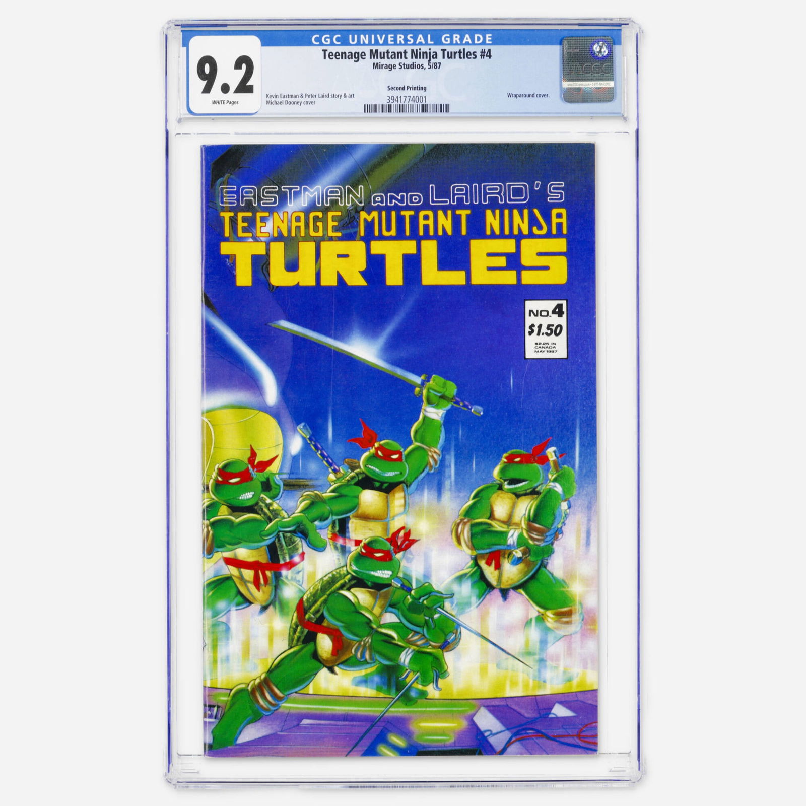 Mirage Studios Teenage Mutant Ninja Turtles #4 CGC 9.2 Second Print (1 of 2)
