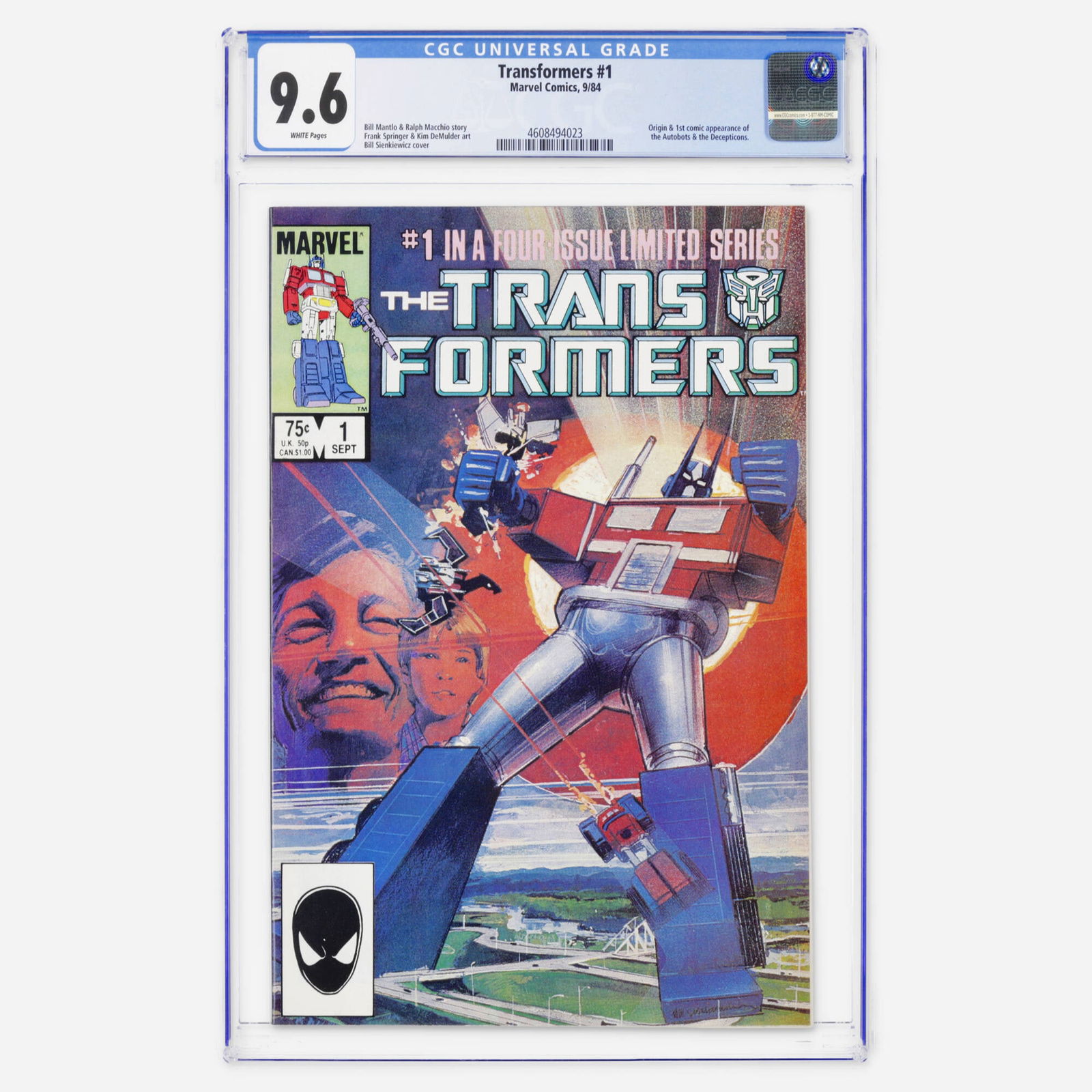 Marvel Comics Transformers #1 CGC 9.6 (1 of 2)