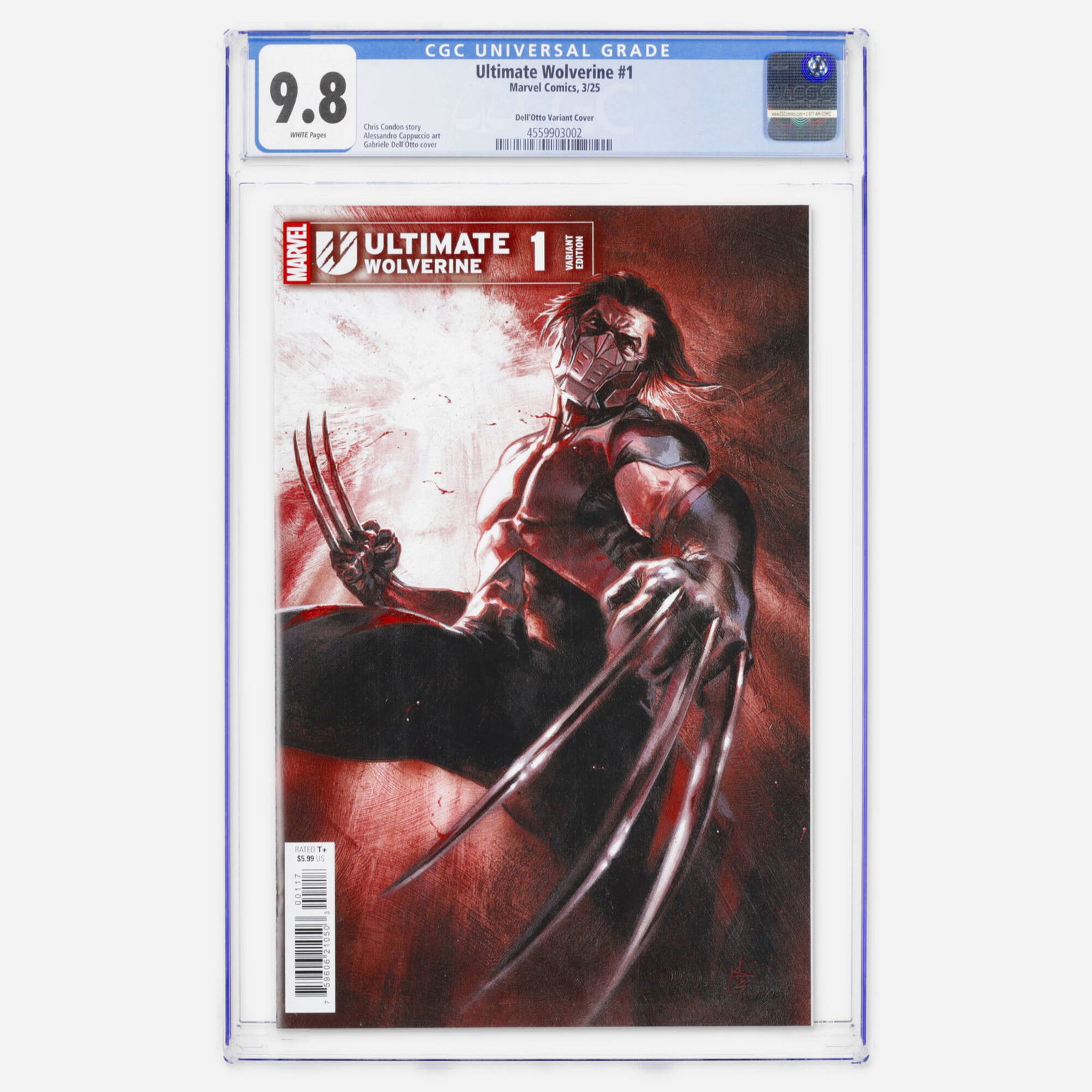 Marvel Comics Ultimate Wolverine #1 CGC 9.8 Skroce Variant Cover: Marvel Comics Ultimate Wolverine #1 CGC 9.8 Skroce Variant Cover USA, 2025 A high-grade Modern Age variant featuring a cover by Steve Skroce. This copy represents a significant find, achieving the hig