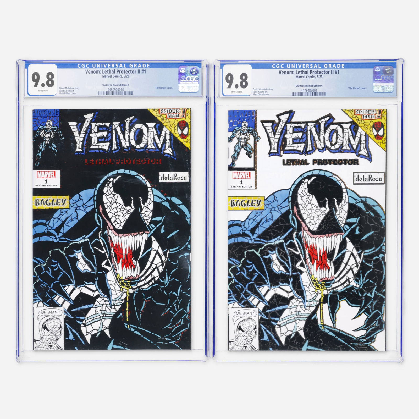 2 Marvel Comics Venom: Lethal Protector II #1 Shattered Comics Edition B and C CGC 9.8 Group (1 of 2)