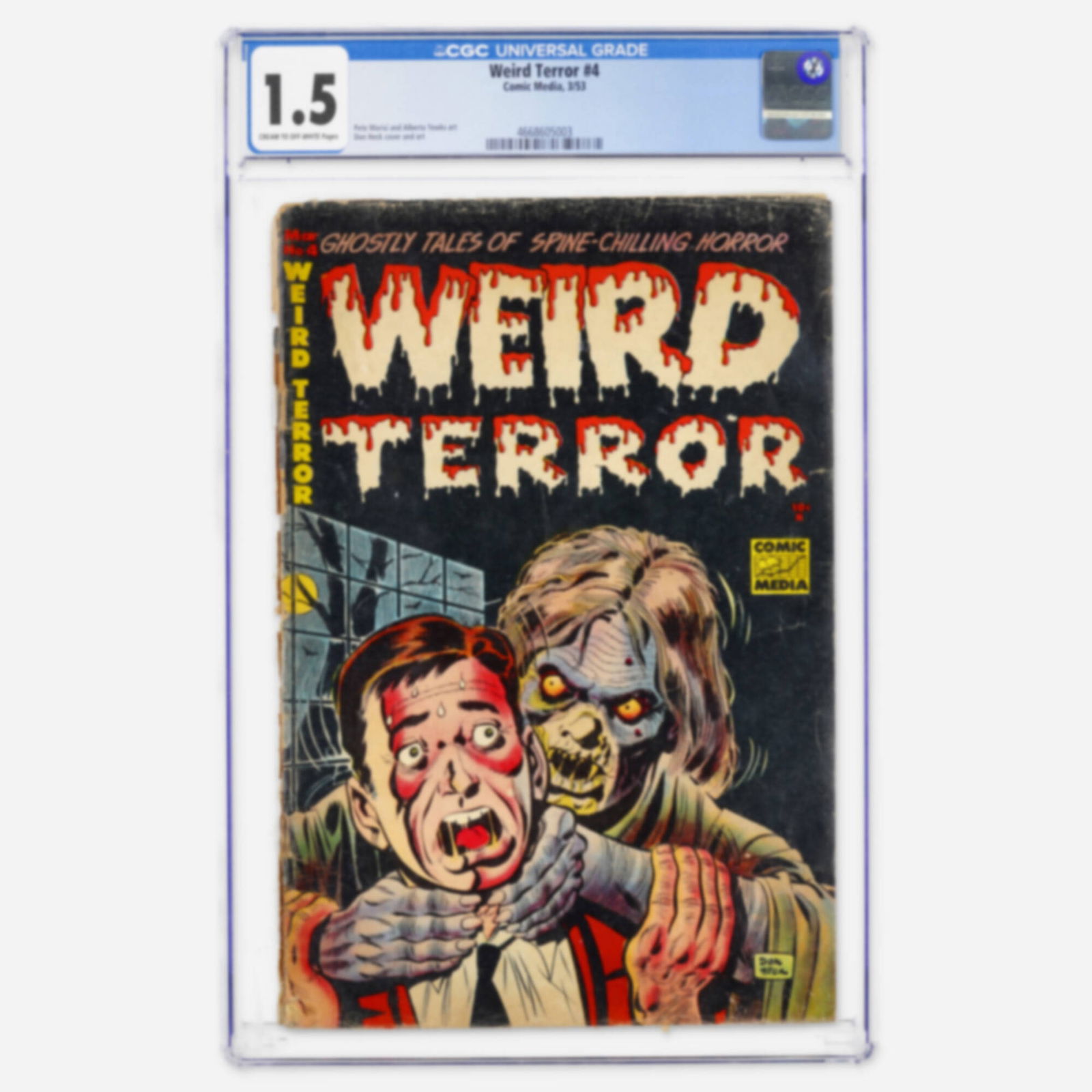 Comic Media Weird Terror #4 CGC 1.5: Comic Media Weird Terror #4 CGC 1.5 USA, 1953 A rare Golden Age horror title featuring a cover and interior art by Don Heck. This pre-code issue also includes work by Pete Morisi and Alberta