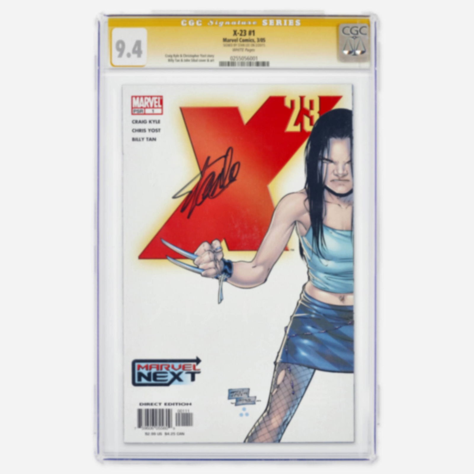 Marvel Comics X-23 #1 CGC 9.4 Signature Series Stan Lee: Marvel Comics X-23 #1 CGC 9.4 Signature Series Stan Lee USA, 2005 This Modern Age origin of Laura Kinney is signed by Stan Lee. The story is by Craig Kyle and Christopher Yost with art by Billy