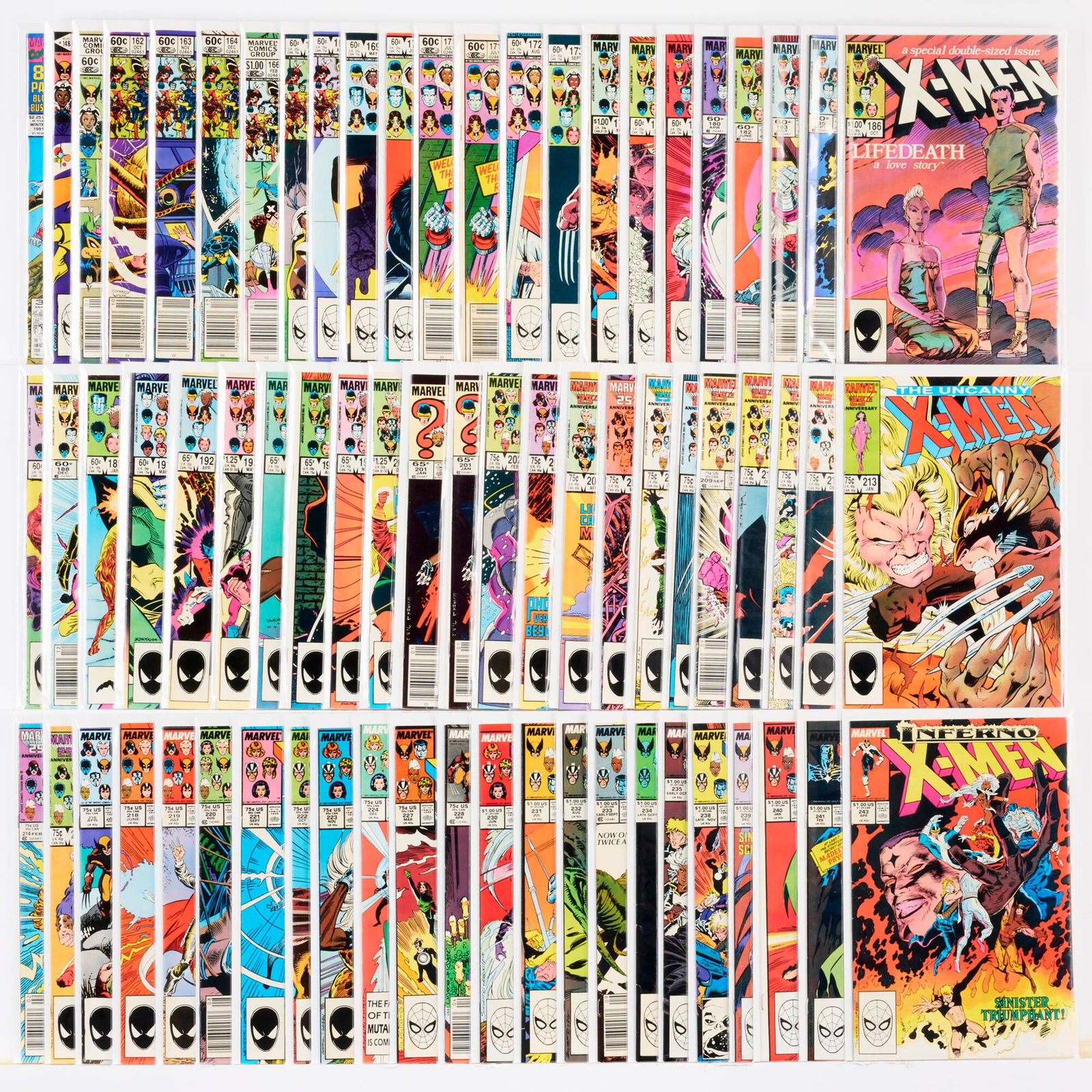 138 Marvel Comics X-Men #148-#283 Group (1 of 2)