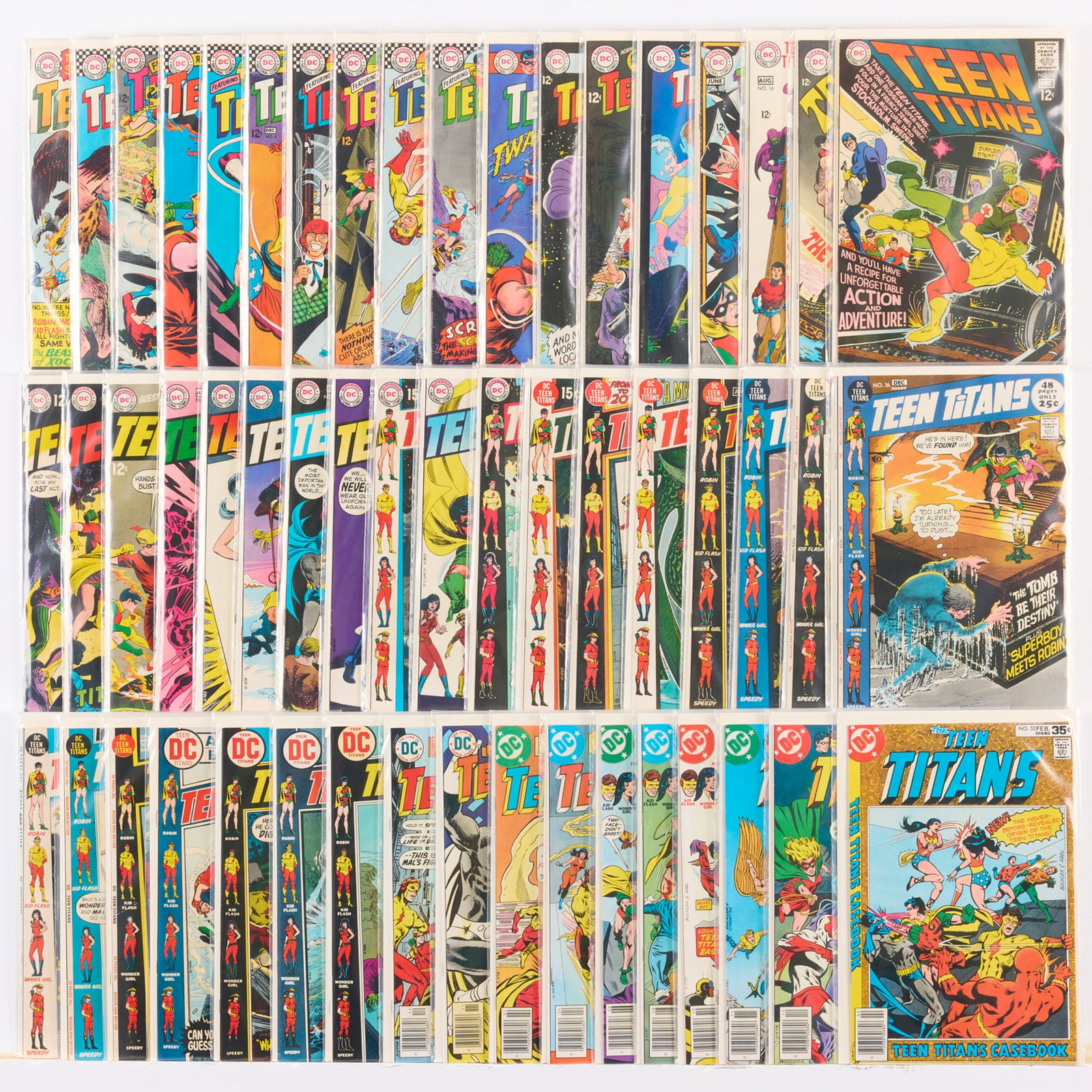 53 DC Comics Teen Titans #1-#53 Group: 53 DC Comics Teen Titans #1-#53 Group USA, 20th Century Group includes:DC Comics Teen Titans #1-#53 (Grades range 6.0-8.0). This work will ship from Millville, Massachusetts.