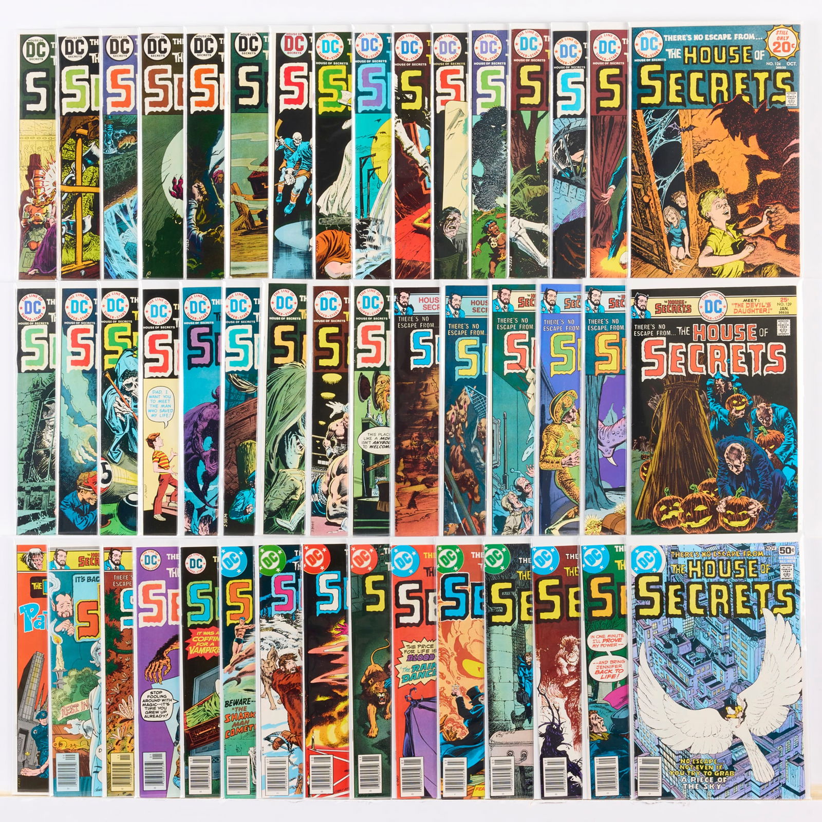 46 DC Comics House of Secrets #108-#154 Group: 46 DC Comics House of Secrets #108-#154 Group USA, 20th Century Group includes:DC Comics House of Secrets #108-#122, #124-#154 (Grades range 6.0-8.0). This work will ship from M