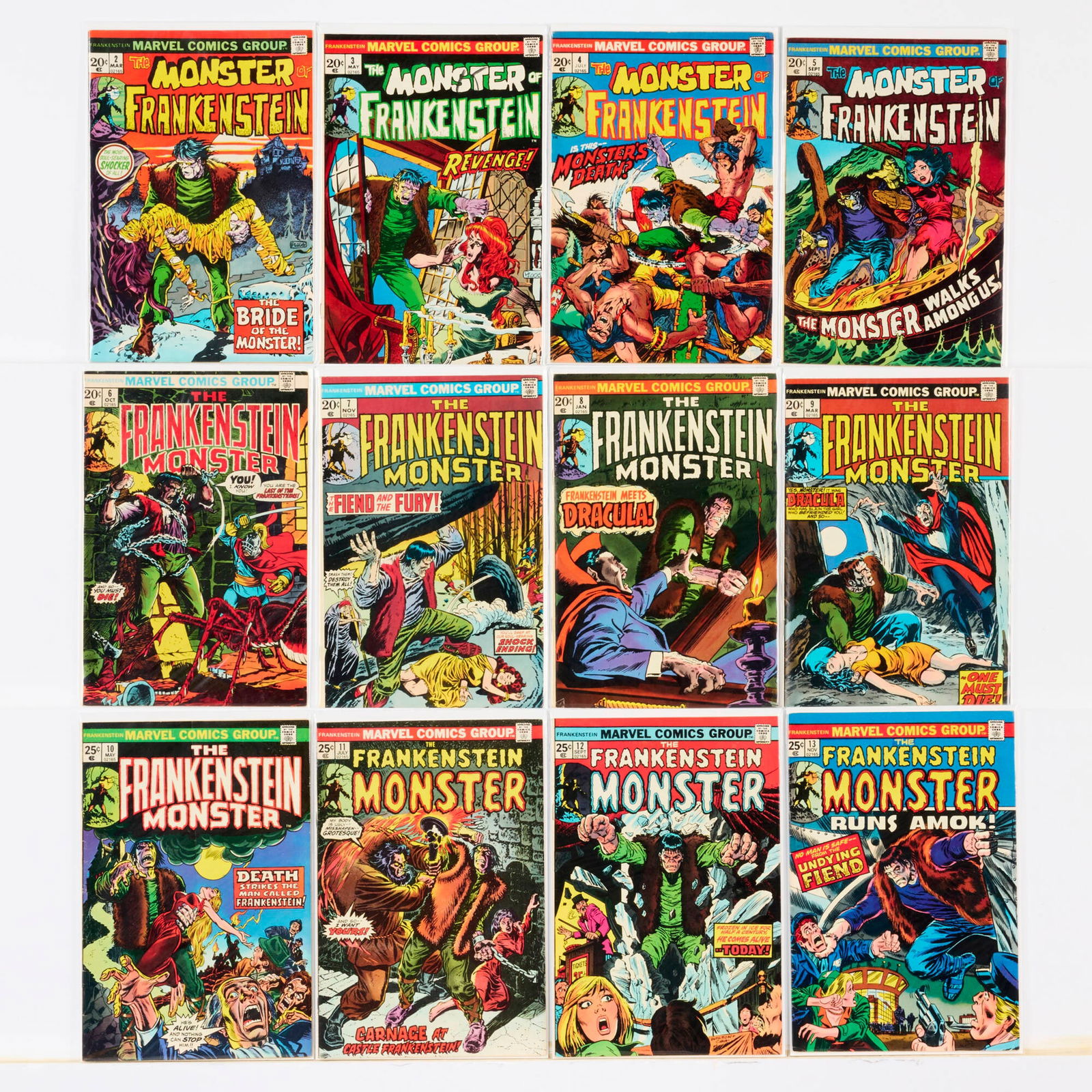 21 Marvel Comics Frankenstein and Ghost Rider Group: 21 Marvel Comics Frankenstein and Ghost Rider Group USA, 20th Century Group includes:Marvel Comics Frankenstein #2-#18, Ghost Rider #3-#6 (Grades range 4.0-5.0). This wor