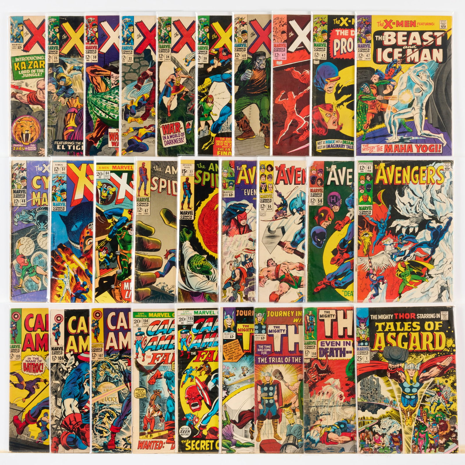 28 Marvel Comics Mixed Title Group: 28 Marvel Comics Mixed Title Group USA, 20th Century Group includes:Marvel Comics Amazing Spider-Man #67 (2.0-2.5), #77 (4.0-6.0); Avengers #14, #50, #56, #61 (Grades range 1.8-3.5); Capt