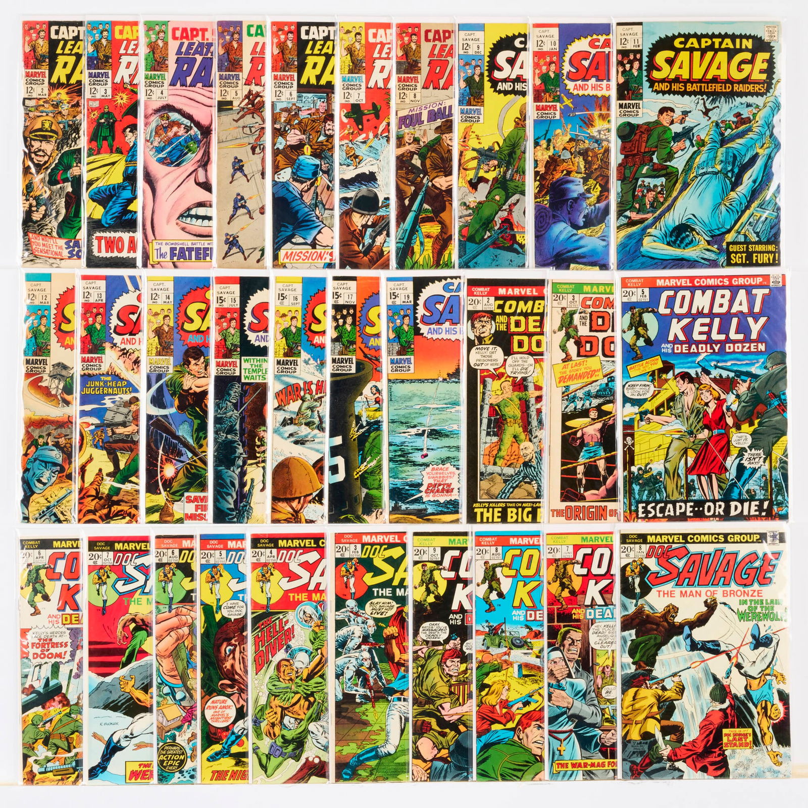 30 Marvel Comics War Related Group: 30 Marvel Comics War Related Group USA, 20th Century Group includes:Marvel Comics Captain Savage and his Leatherneck Raiders #2-#8, Captain Savage and his Battlefield Raiders #9-#17, #