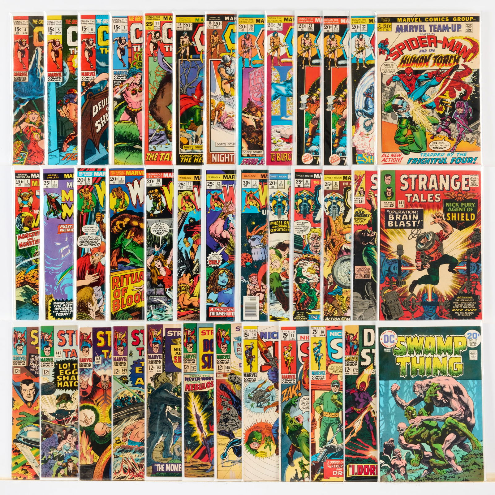 38 Marvel Comics Mixed Title Group: 38 Marvel Comics Mixed Title Group USA, 20th Century Group includes:DC Comics Swamp Thing #10 (5.0-7.0); Marvel Comics Conan the Barbarian #4-#7, #11, #15, #16, #19, #20, #2