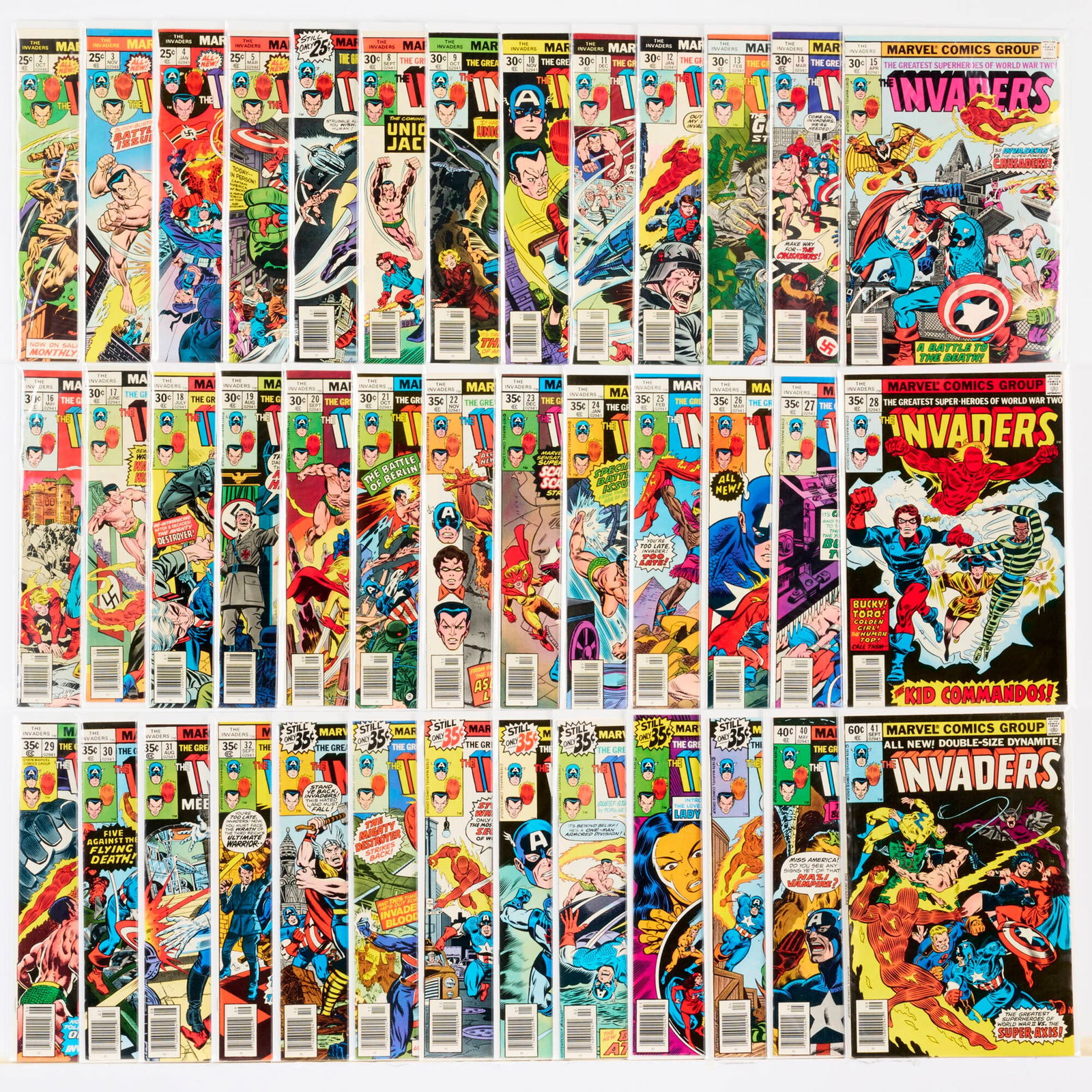 39 Marvel Comics Invaders #2-#41 Group