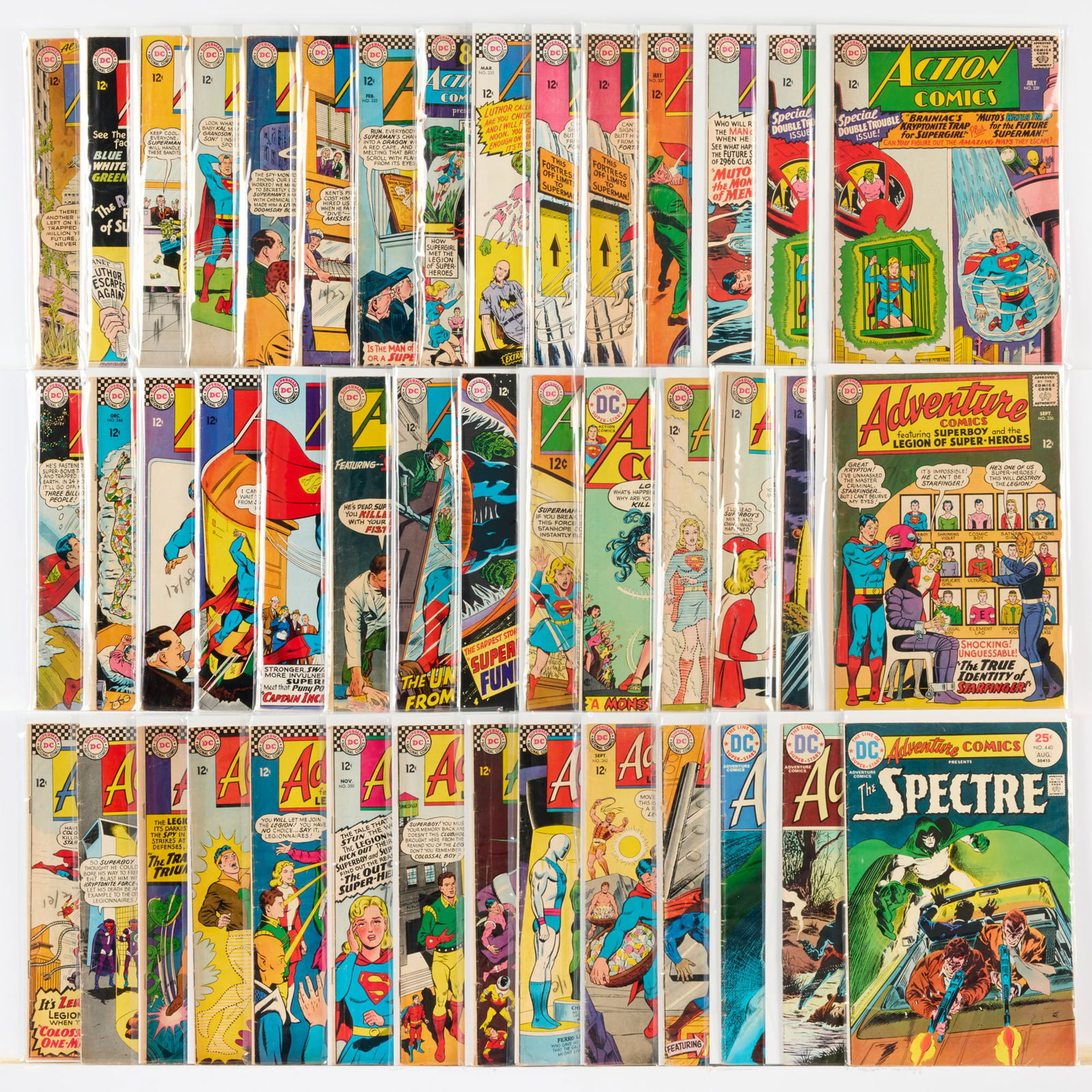 43 DC Comics Action Comics and Adventure Comics Group: 43 DC Comics Action Comics and Adventure Comics Group USA, 20th Century Group includes:DC Comics Action Comics #300, #317, #322, #327, #328, #331, #333-#335, #336 (x2), #337, #338, #339 (x2),