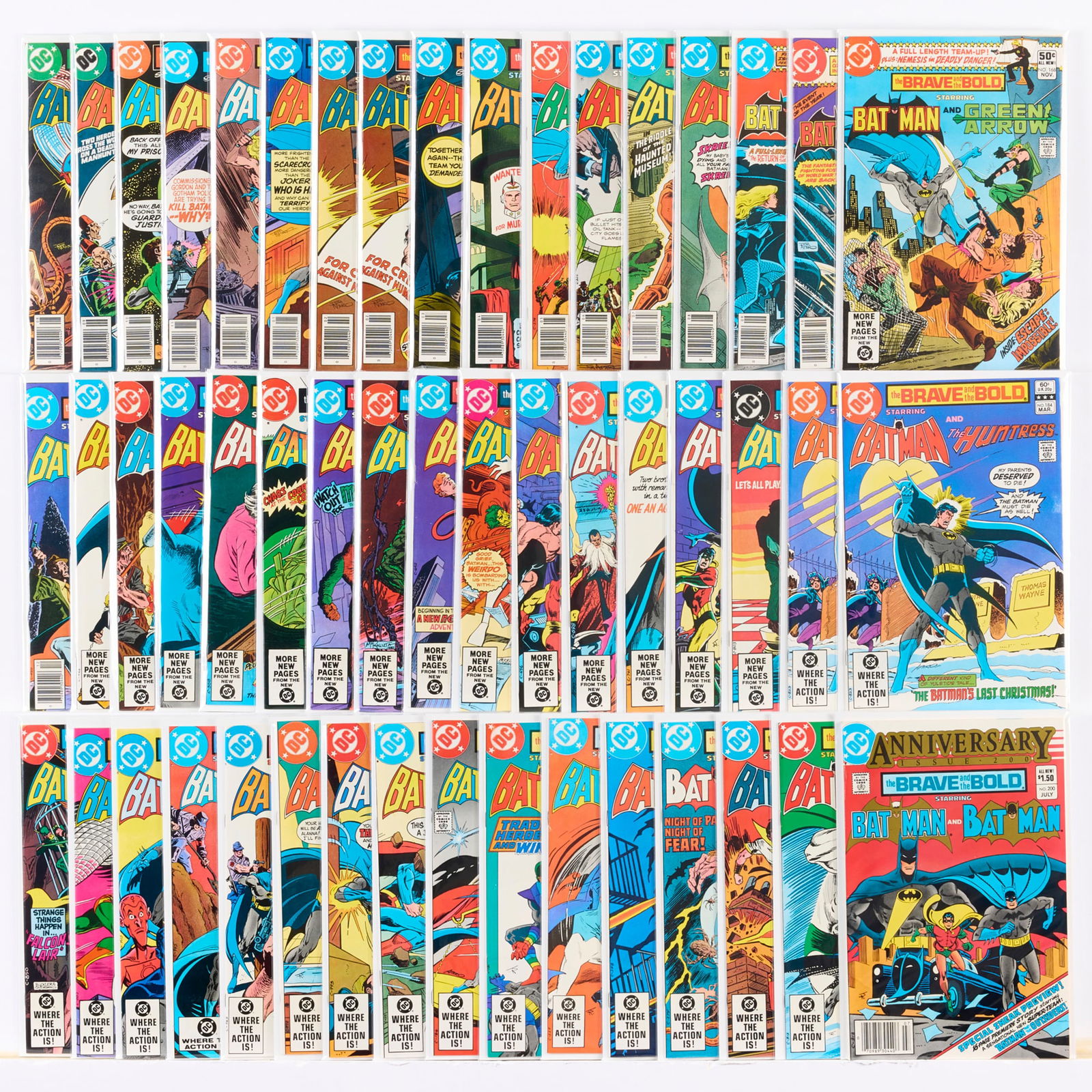 50 DC Comics Brave and the Bold #153-#200 Group: 50 DC Comics Brave and the Bold #153-#200 Group USA, 20th Century Group includes:DC Comics Brave and the Bold #153-#158, #159 (x2), #160-#183, #184 (x2), #185-#200 (Grades range 6.0-8.0). This