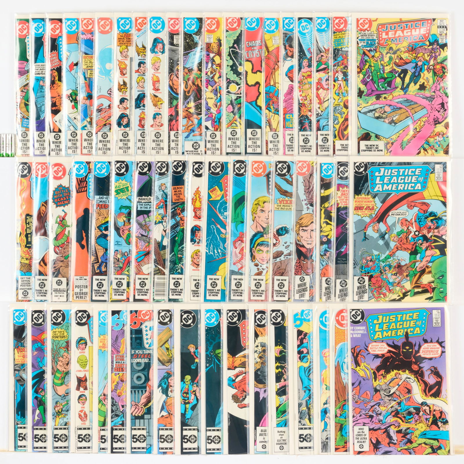 55 DC Comics Justice League of America #201-#252 Group: 55 DC Comics Justice League of America #201-#252 Group USA, 20th Century Group includes:DC Comics Justice League of America #201-#252; Justice League of America Annual #1-#3 (Grades range 6.