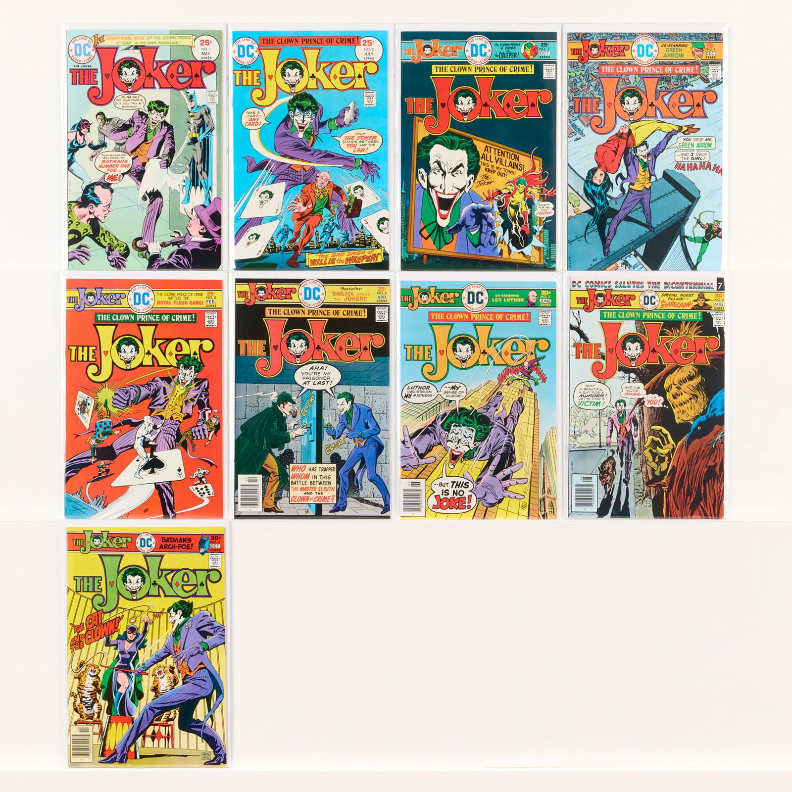9 DC Comics The Joker #1-#9 Group: 9 DC Comics The Joker #1-#9 Group USA, 20th Century Group includes:DC Comics The Joker #1-#9 (Grades range 7.0-9.0). This work will ship from Millville, Massachusetts.