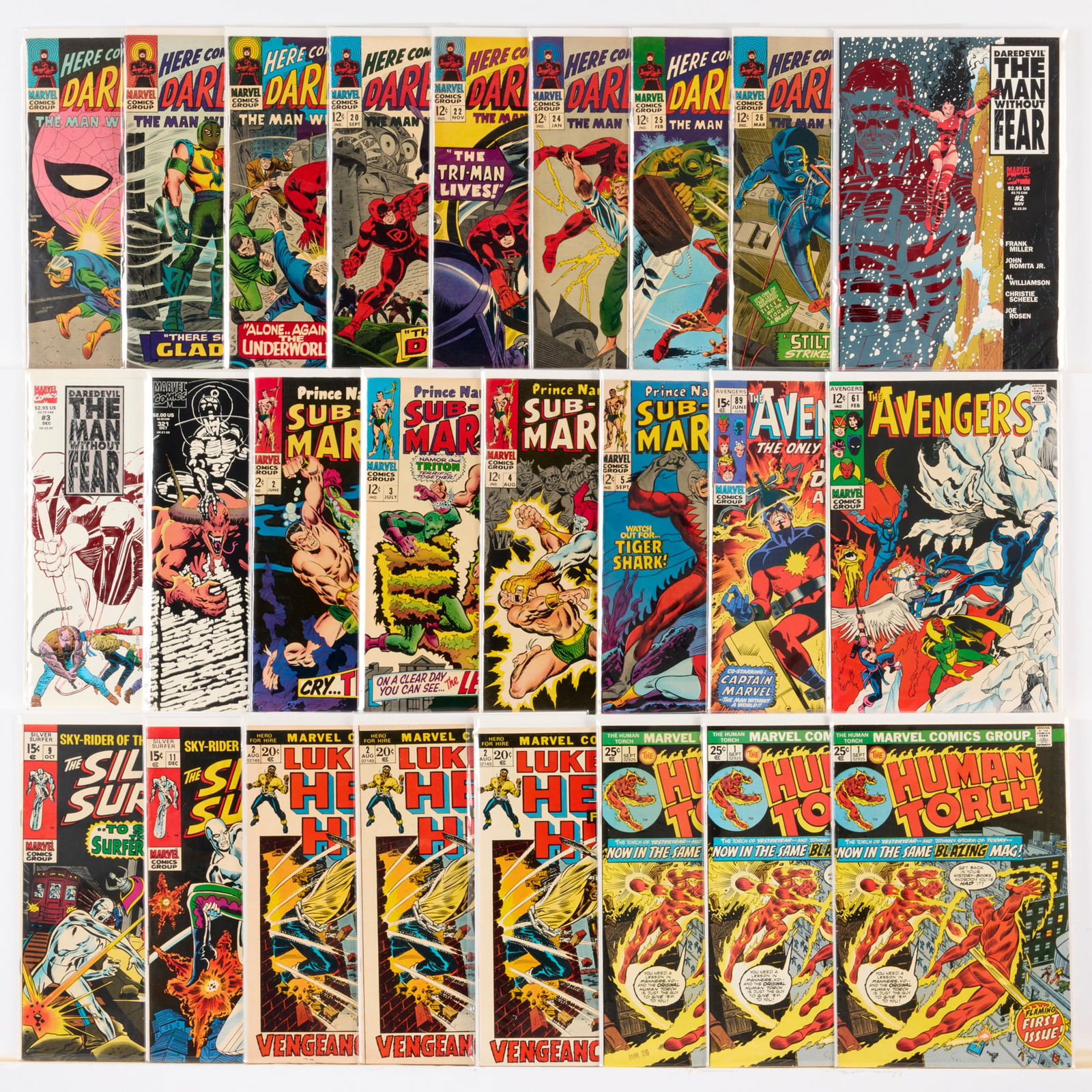 25 Marvel Comics Mixed Title Group: 25 Marvel Comics Mixed Title Group USA, 20th Century Group includes:Marvel Comics Avengers #61, #89; Daredevil #17-#20, #22, #24-#26 (Grades range 4.0-6.0), #321 (5.0-7.0); Daredevil: The