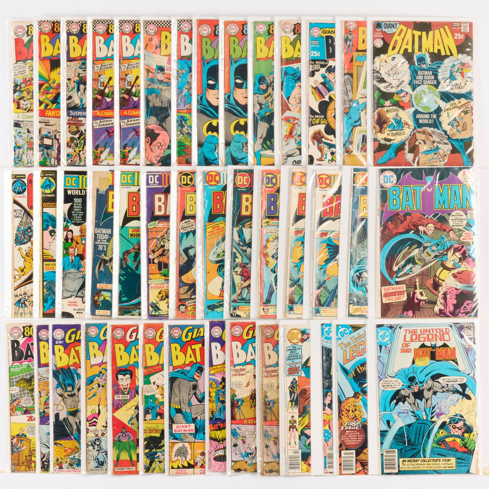 42 DC Comics Batman #176-#265 Group: 42 DC Comics Batman #176-#265 Group USA, 20th Century Group includes:DC Comics Batman #176, #182, #185, #187 (x2)(Grades range 3.0-4.0), #191 (1.5-2.0), #193, #198 (x2), #203, #208, #213, #218, #22