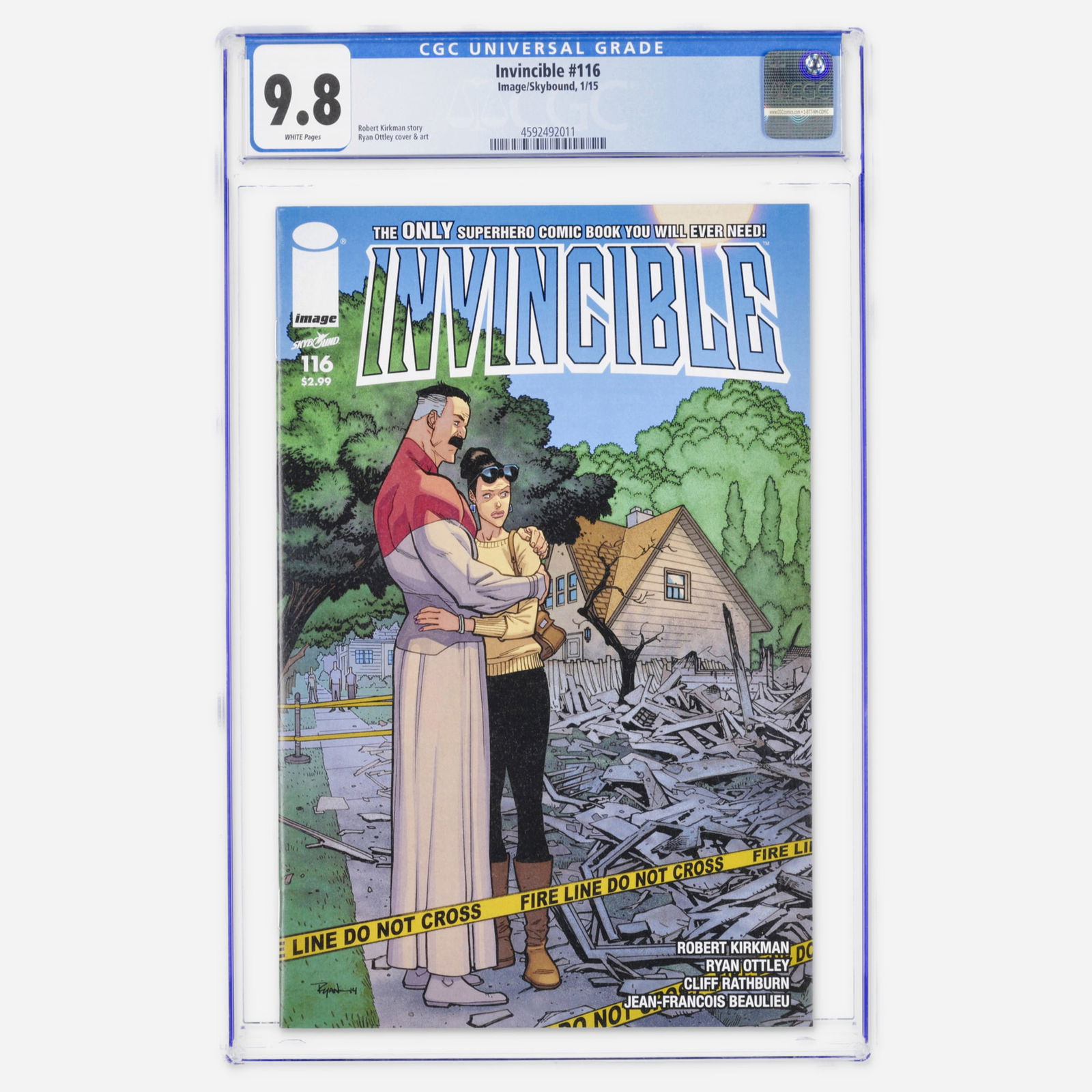 Image/Skybound Invincible #116 CGC 9.8: Image/Skybound Invincible #116 CGC 9.8 USA, 2015 Invincible #116, written by Robert Kirkman, with Ryan Ottley providing both the interior artwork and the cover. Even as a modern issue published in
