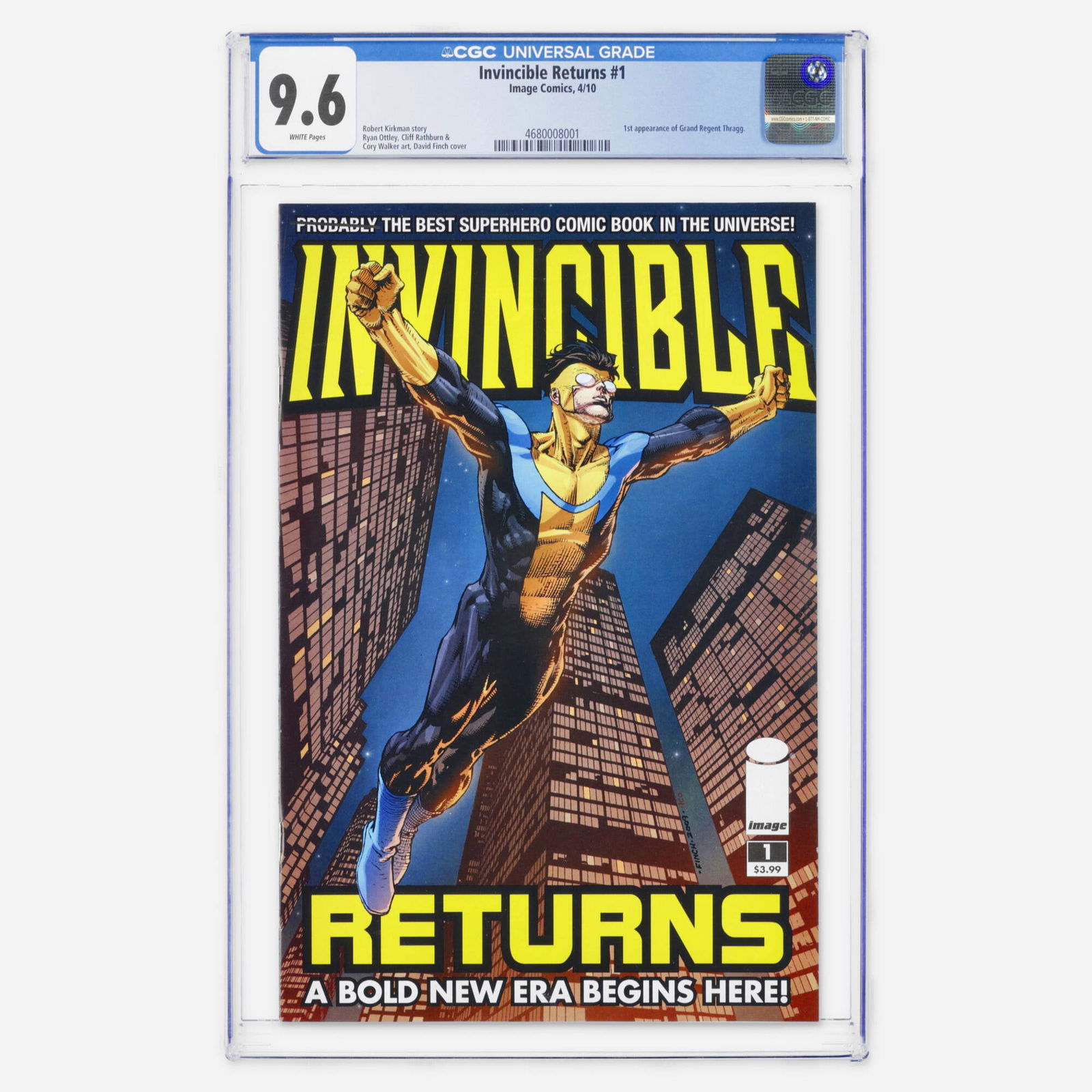 Image Comics Invincible Returns #1 CGC 9.6: Image Comics Invincible Returns #1 CGC 9.6 USA, 2010 Invincible Returns #1, featuring the first appearance of Grand Regent Thragg, the primary antagonist of the Invincible saga. Written by Robert
