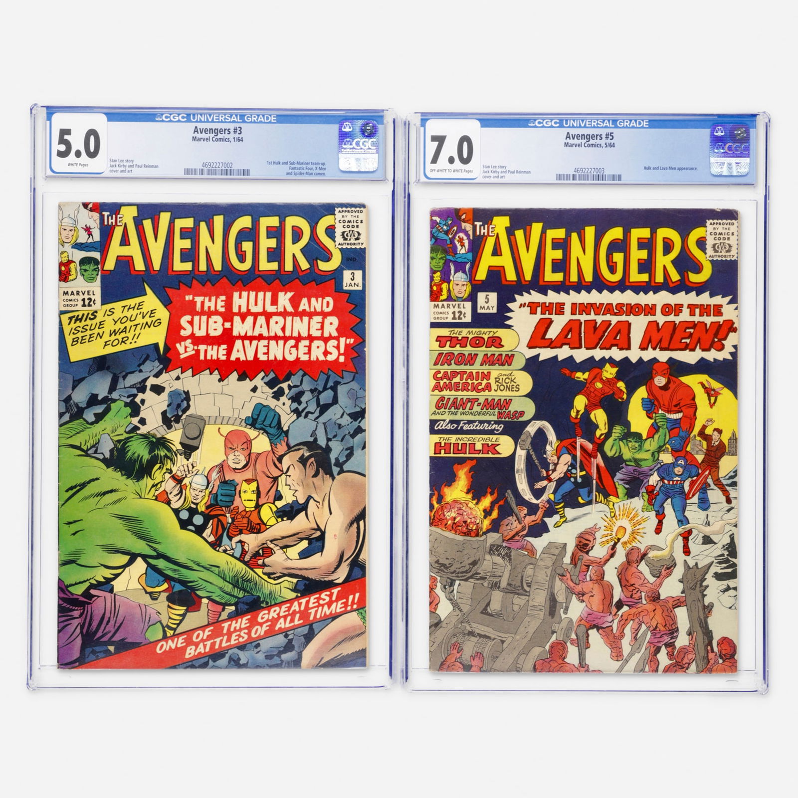 2 Marvel Comics Avengers #3 and #5 CGC Group (1 of 2)