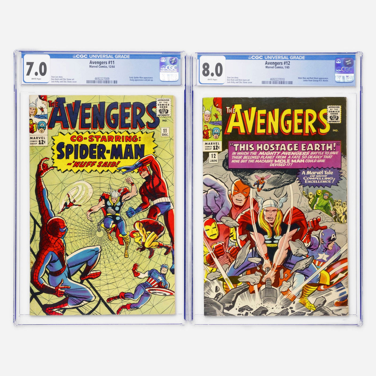 2 Marvel Comics Avengers #11 and #12 CGC Group (1 of 2)