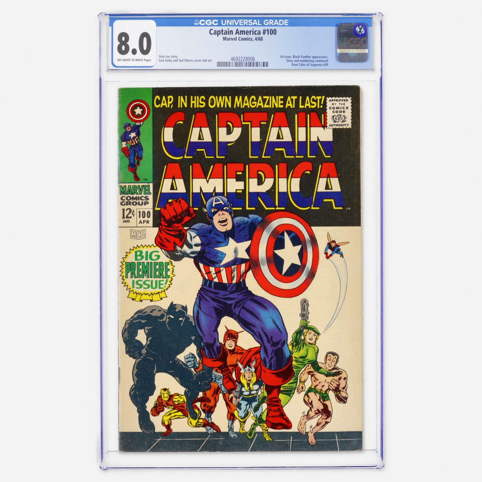 Marvel Comics Captain America #100 CGC 8.0 (1 of 2)