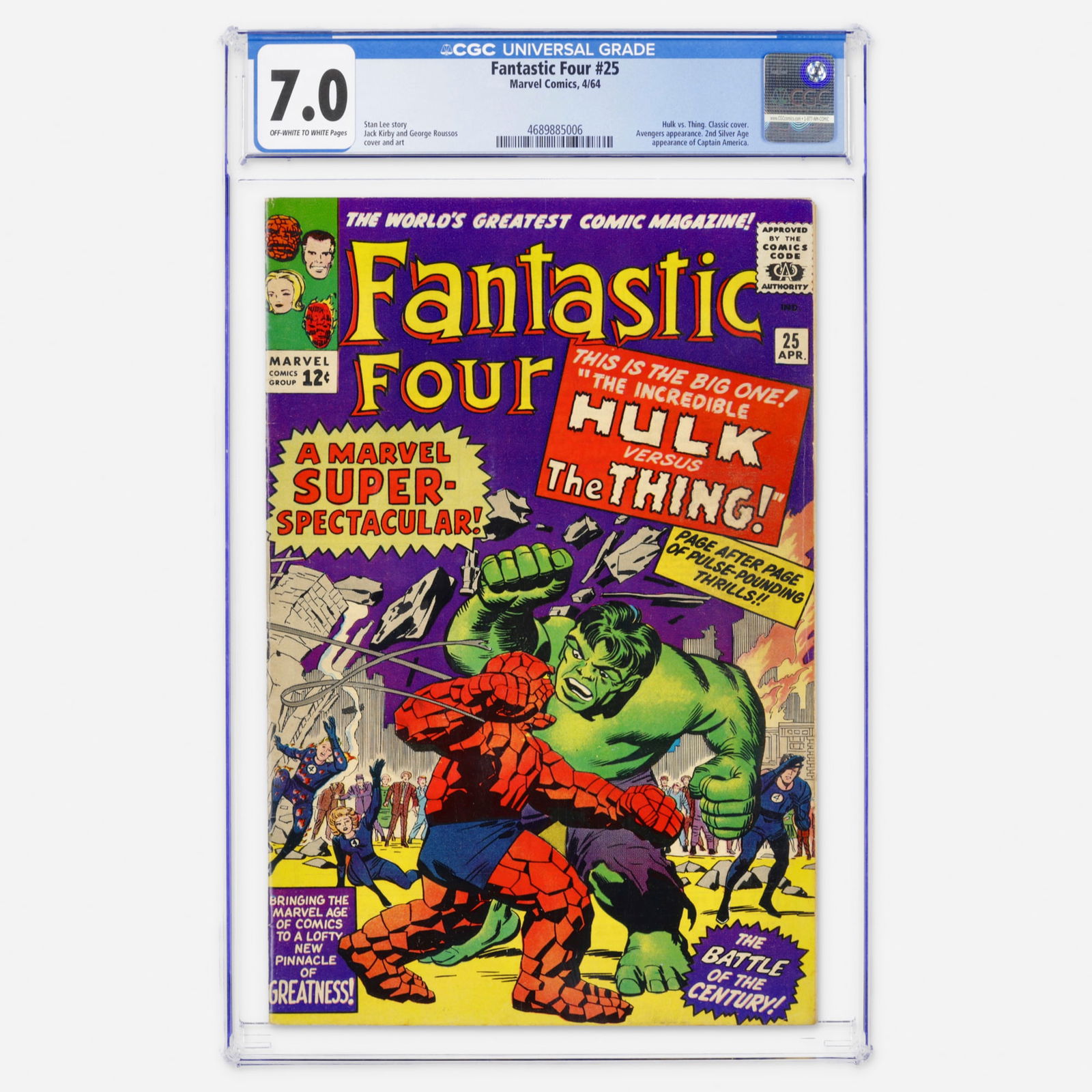 Marvel Comics Fantastic Four #25 CGC 7.0 (1 of 2)