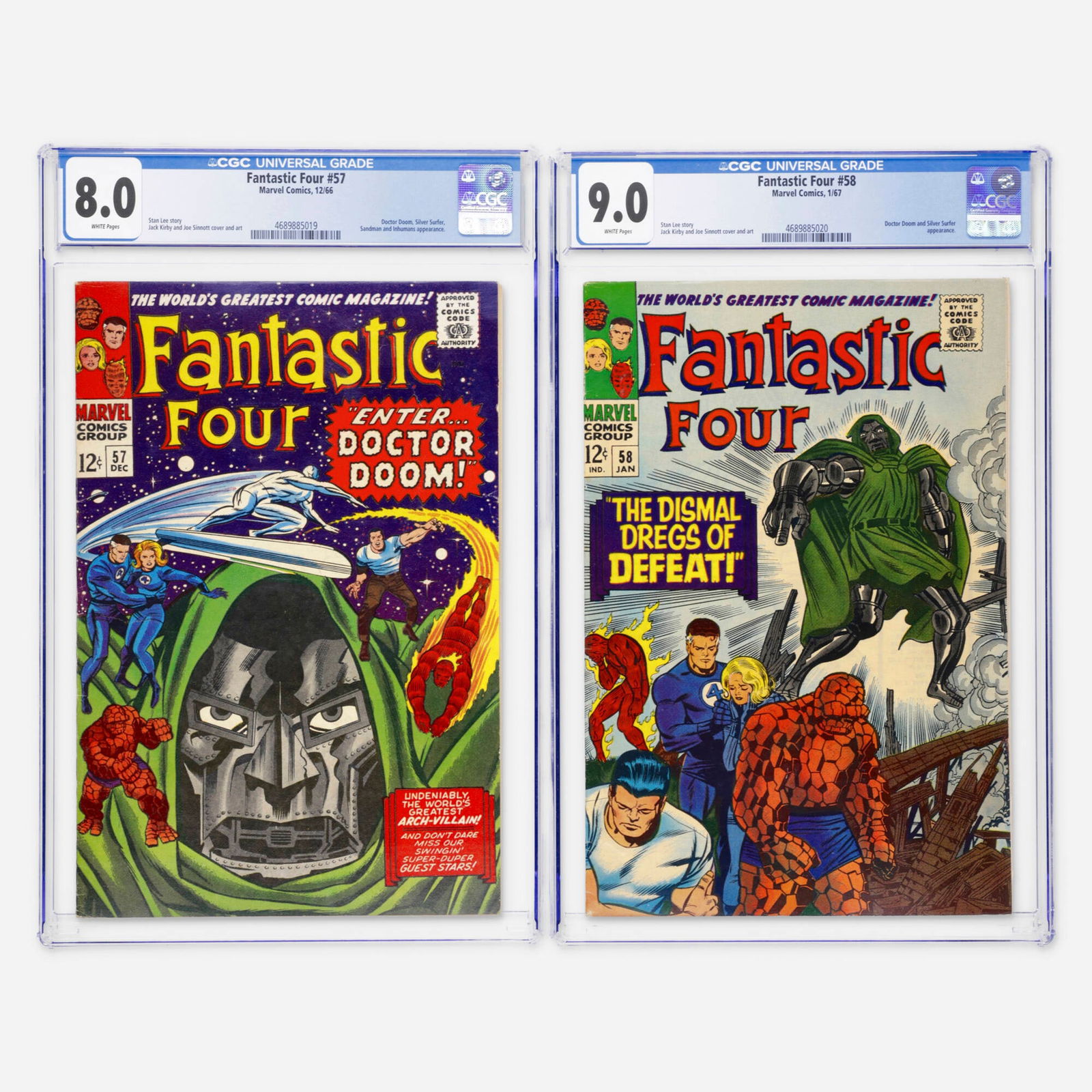 2 Marvel Comics Fantastic Four #57 and #58 CGC Group (1 of 2)