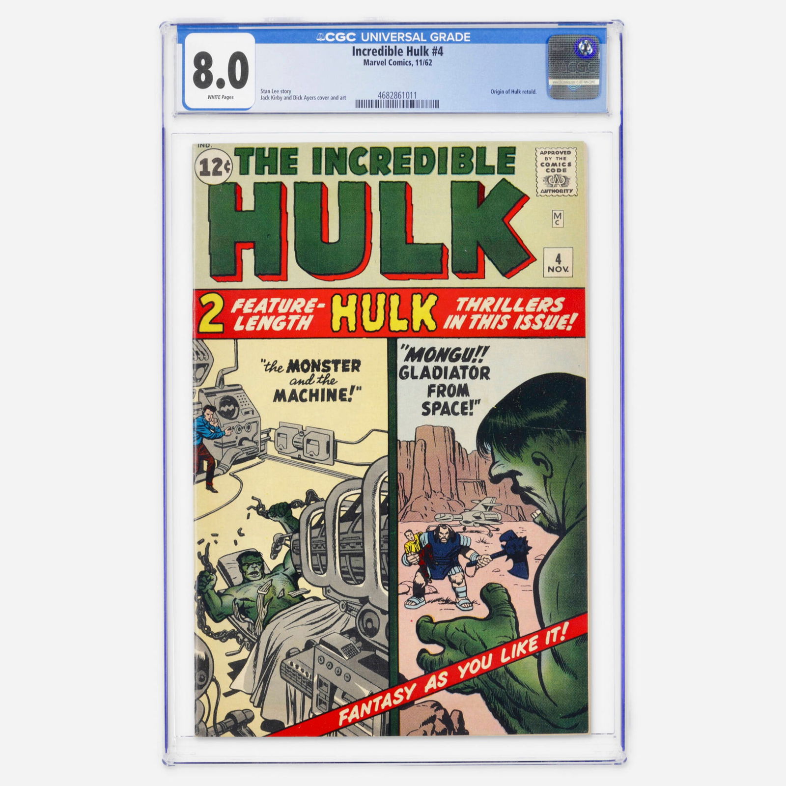 Marvel Comics Incredible Hulk #4 CGC 8.0 (1 of 2)