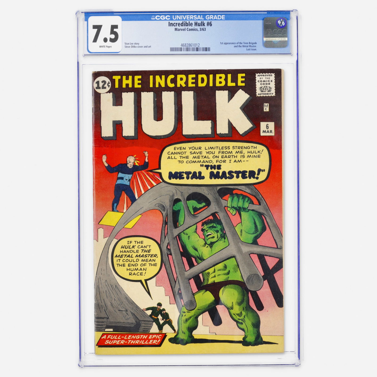 Marvel Comics Incredible Hulk #6 CGC 7.5 (1 of 2)