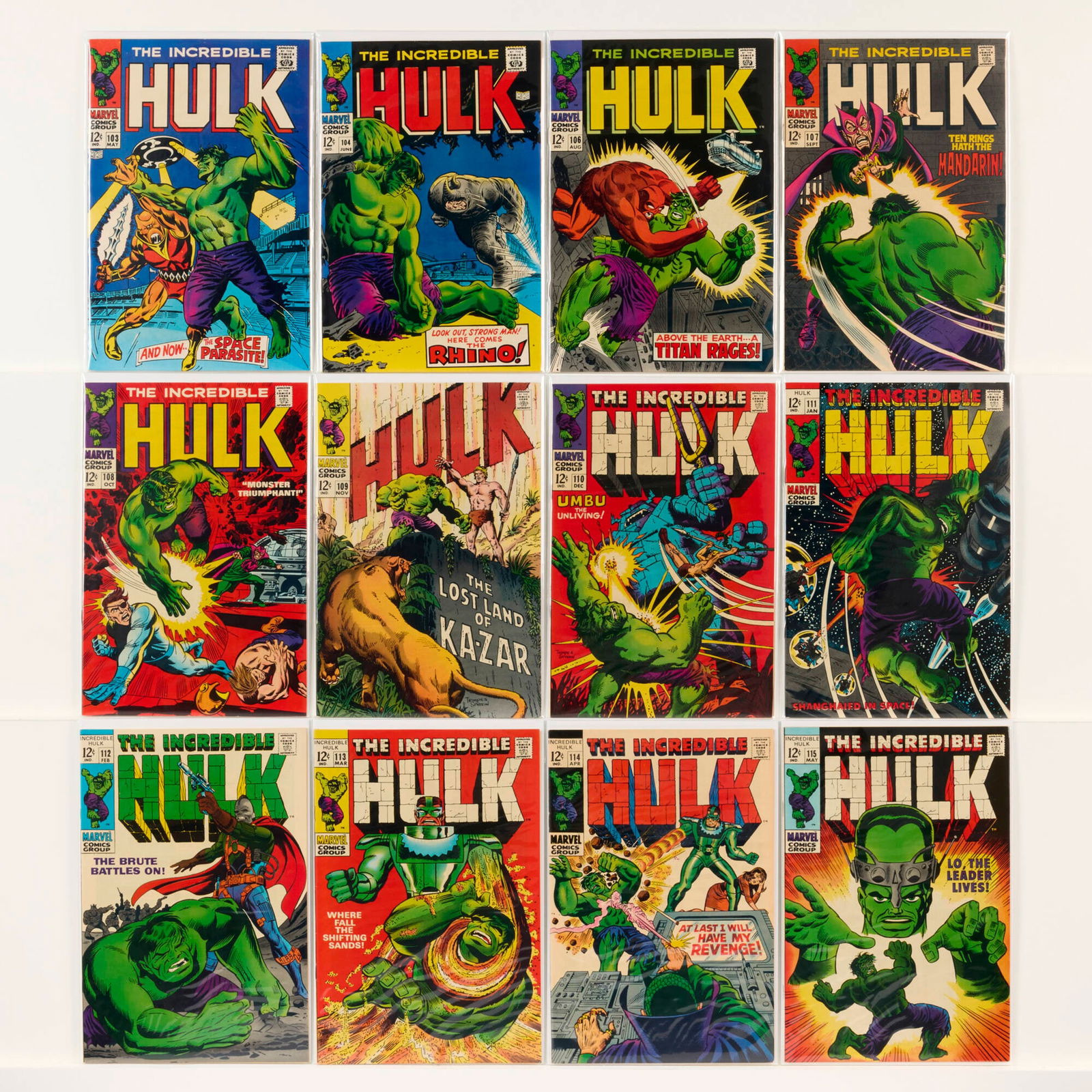 22 Marvel Comics Incredible Hulk #103-#125 Group (1 of 2)