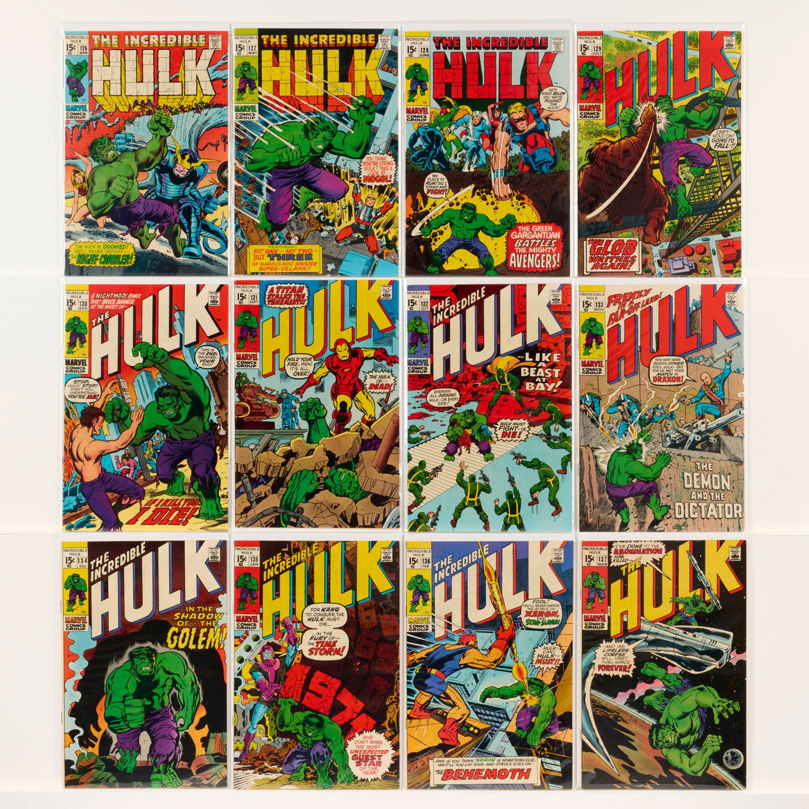 24 Marvel Comics Incredible Hulk #126-#149 Group (1 of 2)