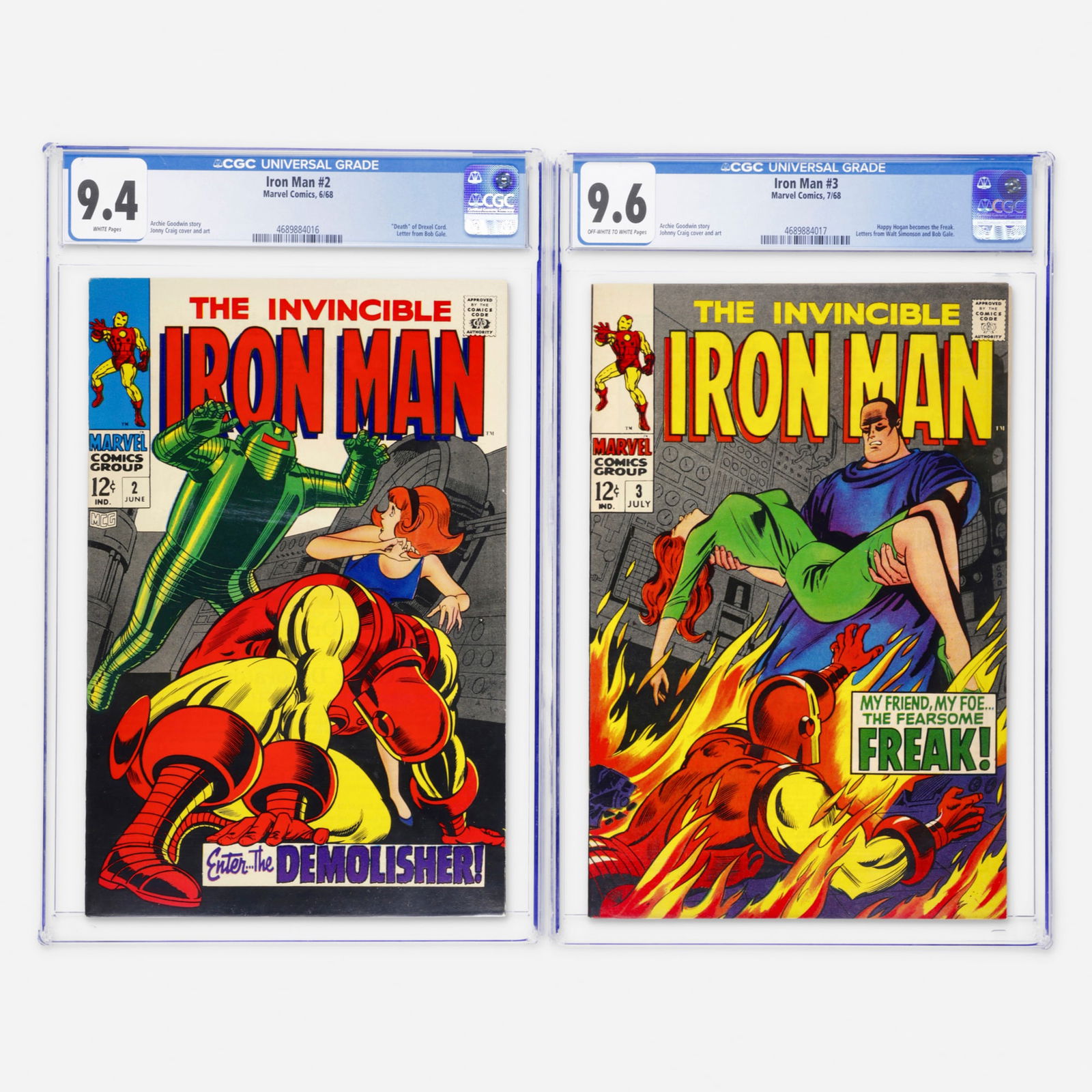 2 Marvel Comics Iron Man #2 and #3 CGC Group (1 of 2)