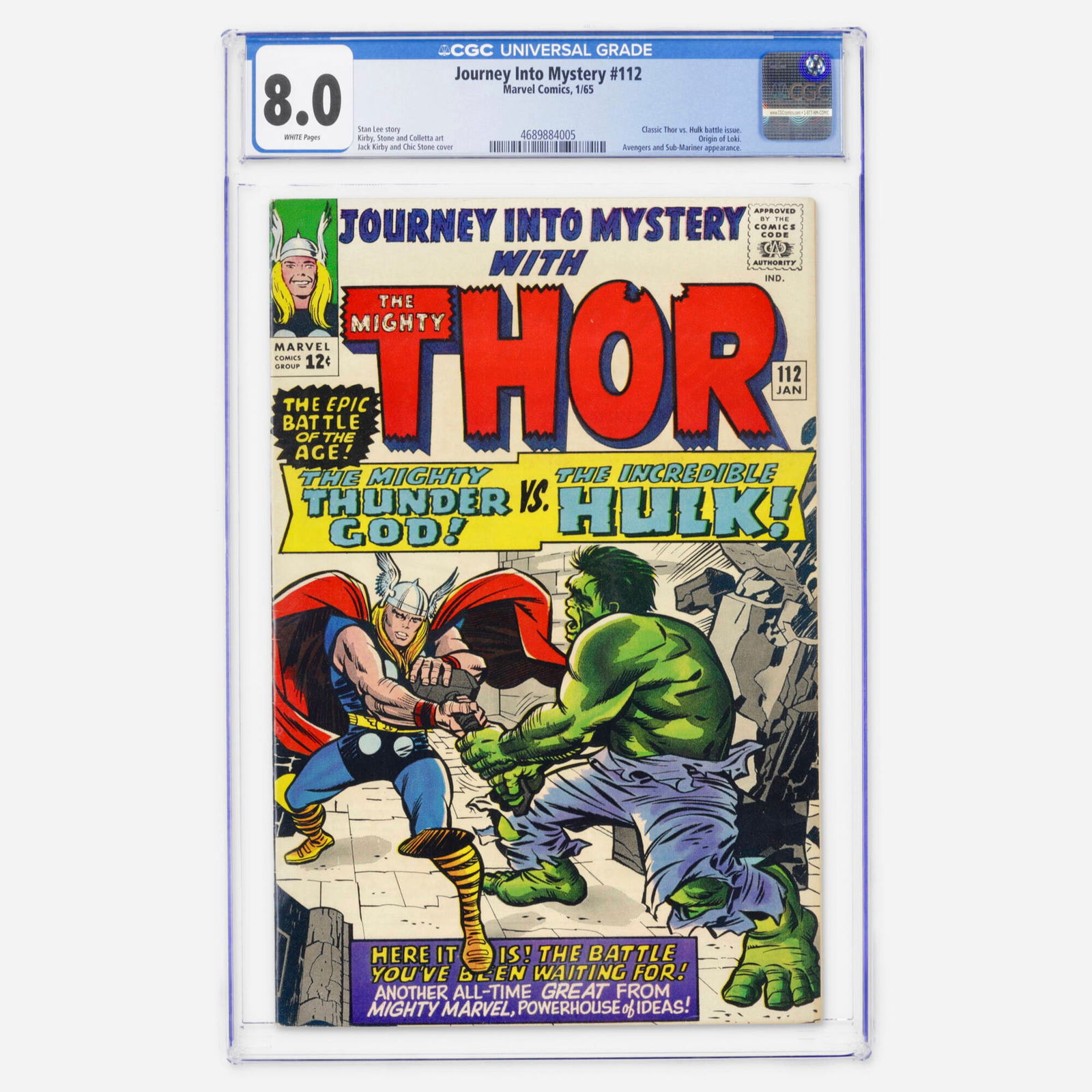 Marvel Comics Journey Into Mystery #112 CGC 8.0 (1 of 2)