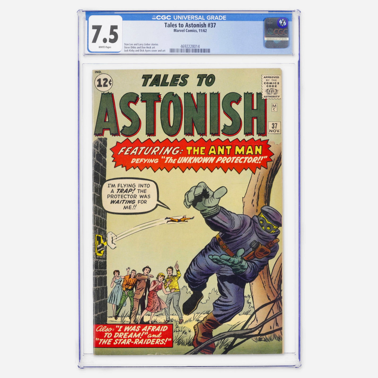 Marvel Comics Tales to Astonish #37 CGC 7.5: Marvel Comics Tales to Astonish #37 CGC 7.5 USA, 1962 A sharp Silver Age installment of the Ant-Man series. The issue showcases the combined talents of Stan Lee, Larry Lieber, Steve Ditko, Don Heck, J