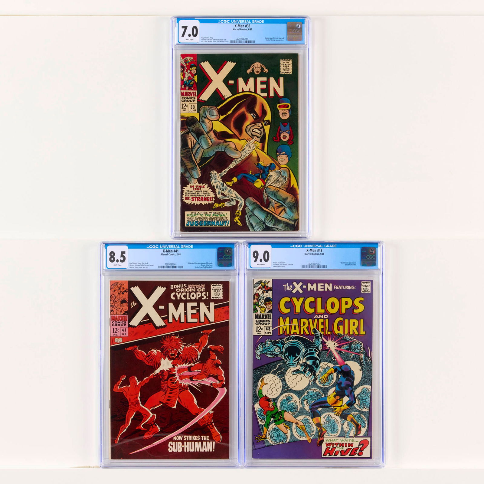 3 Marvel Comics X-Men #33, #41 and #48 CGC Group (1 of 2)