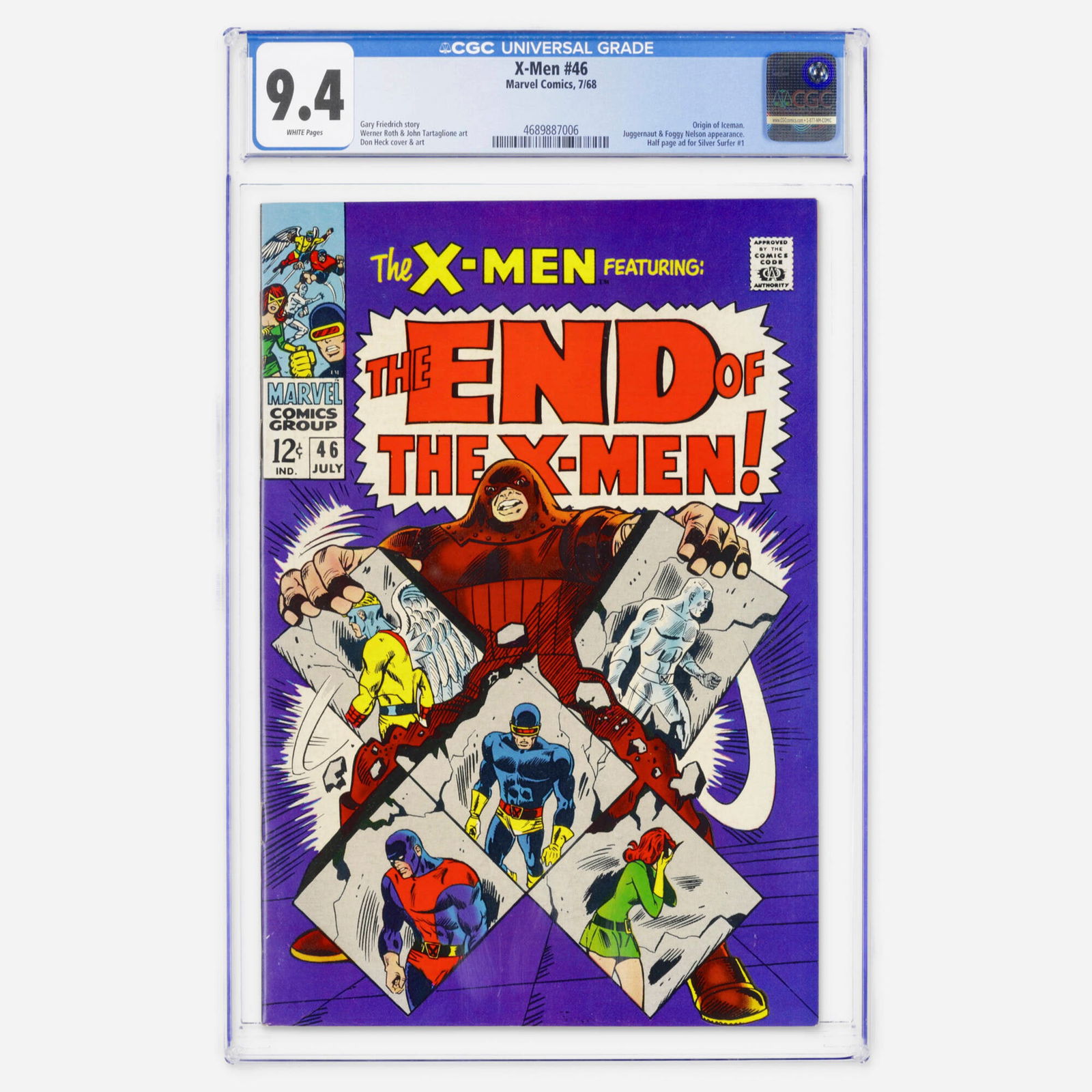 Marvel Comics X-Men #46 CGC 9.4 (1 of 2)