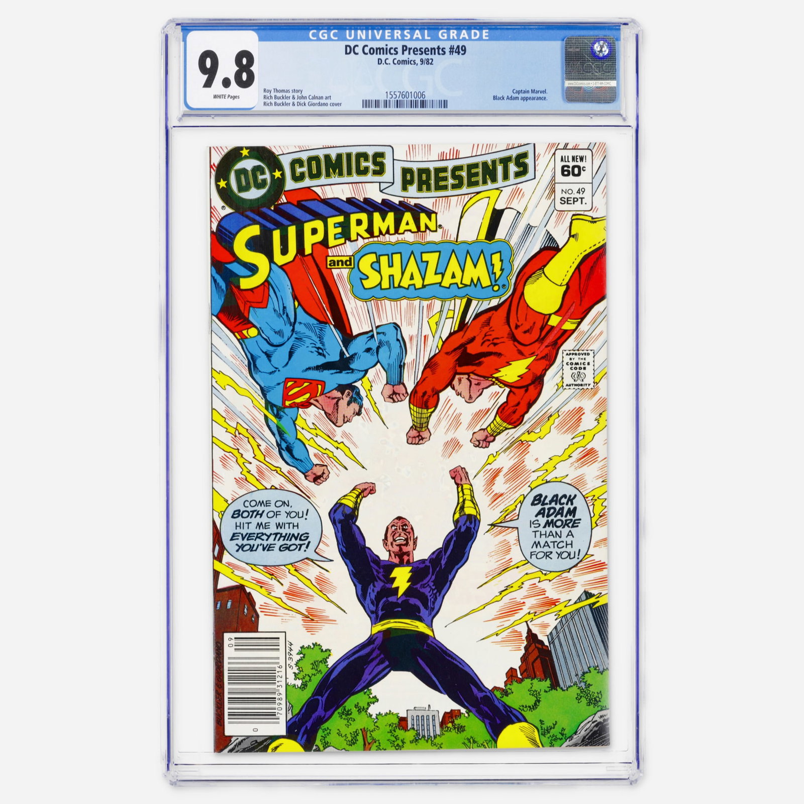 DC Comics DC Comics Presents #49 CGC 9.8 Newsstand: DC Comics DC Comics Presents #49 CGC 9.8 Newsstand USA, 1982 This newsstand copy represents a significant find, achieving the highest-known top population status in this grade. From the Bronze Age, it