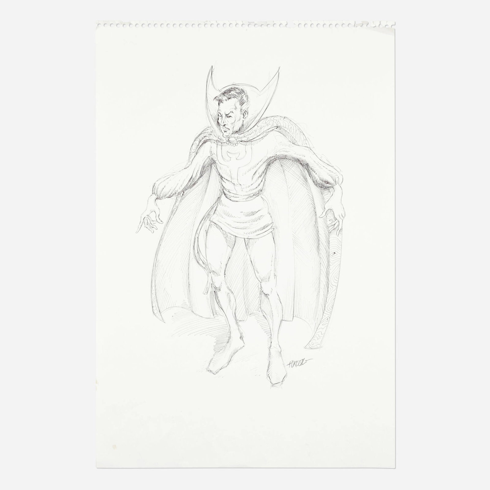 Steve Purcell, Doctor Strange Illustration Original Art: Steve Purcell Doctor Strange Illustration Original Art pen on paper 18 h x 11 w in (46 x 28 cm) Condition Notes: Some wear along edges and corners. Art is in overall very good condi