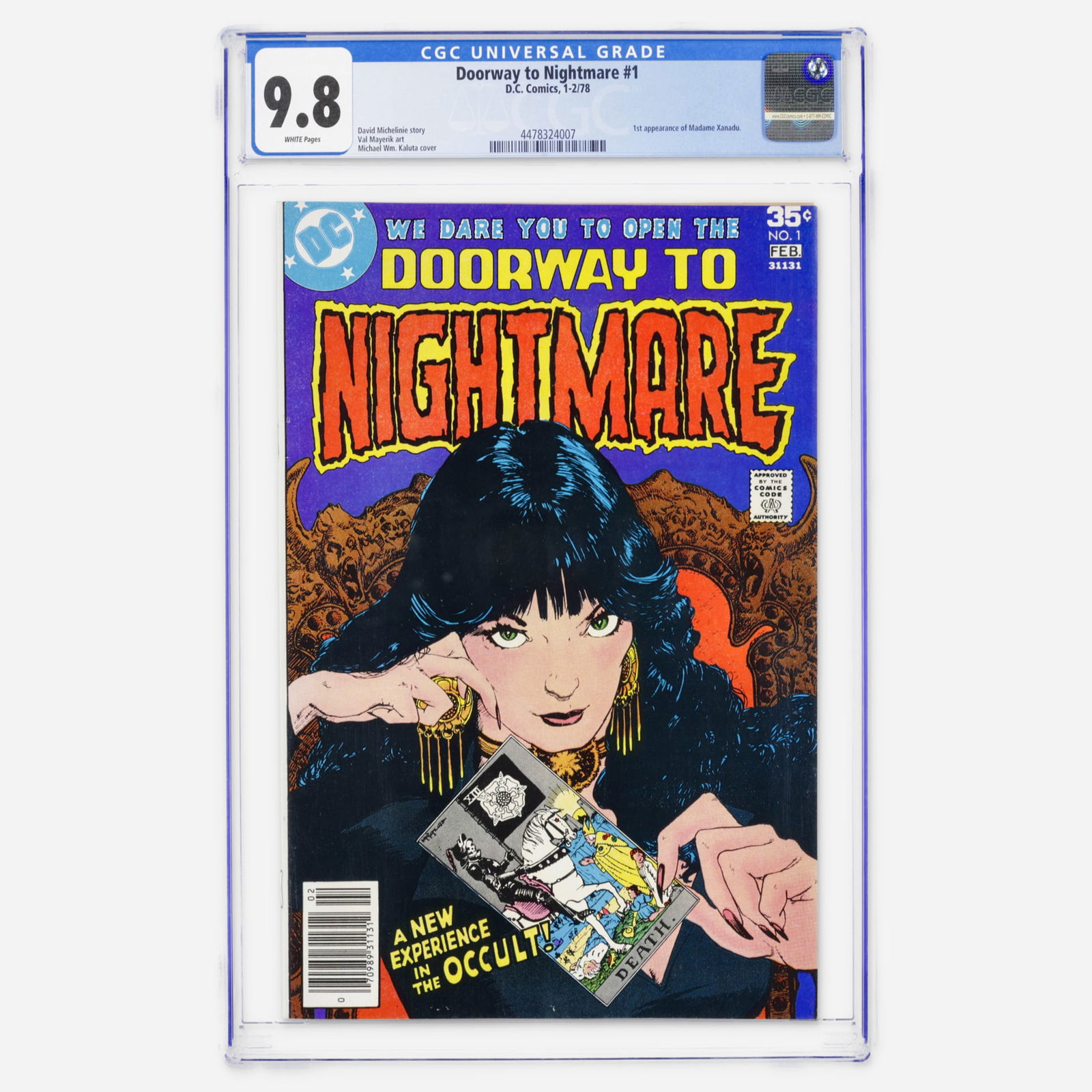 DC Comics Doorway to Nightmare #1 CGC 9.8: DC Comics Doorway to Nightmare #1 CGC 9.8 USA, 1978 This copy represents a significant find, achieving the highest-known top population status in this grade. This Bronze Age debut features the first a